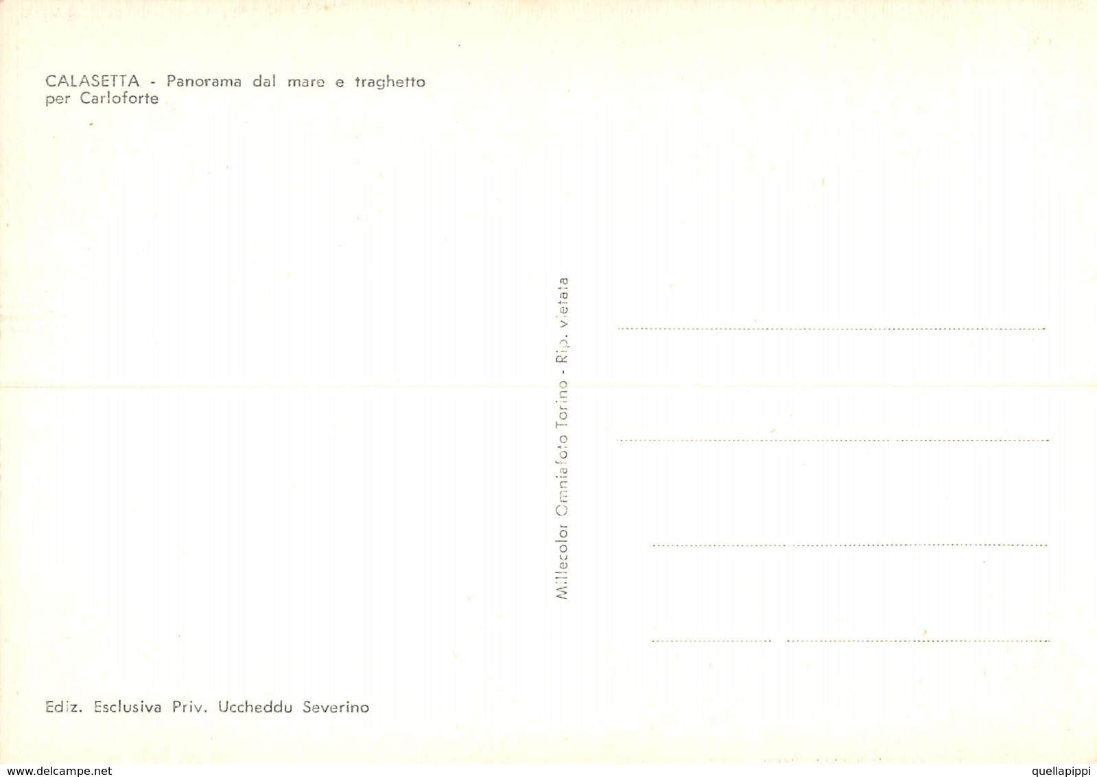 09777 "(CARBONIA) CALASETTA - PANORAMA DAL MARE E TRAGHETTO PER CALAFORTE" ANIMATA. CART  NON SPED - Carbonia