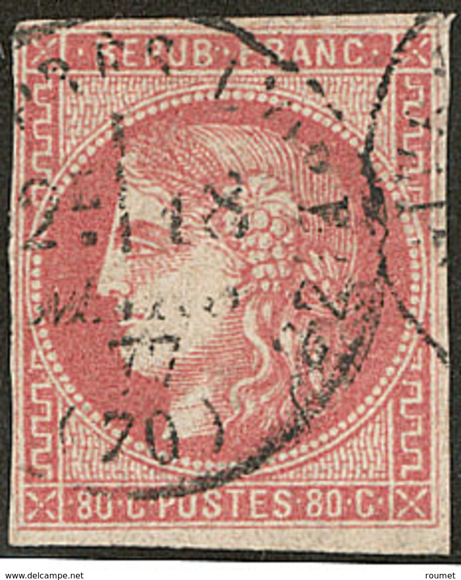 No 49e, Obl Cad 16 De Mars 77, Petites Marges Mais Belle Nuance. - TB. - R - 1870 Ausgabe Bordeaux