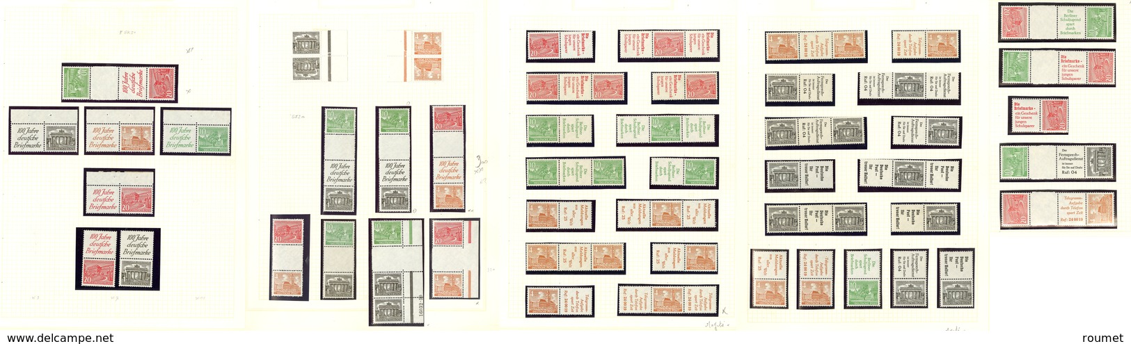 * Collection. 1949 (Poste), Diverses Valeurs Courantes Monuments De Carnets, Paire, Paire Verticale, Tête-bêche, Etc., A - Sonstige & Ohne Zuordnung