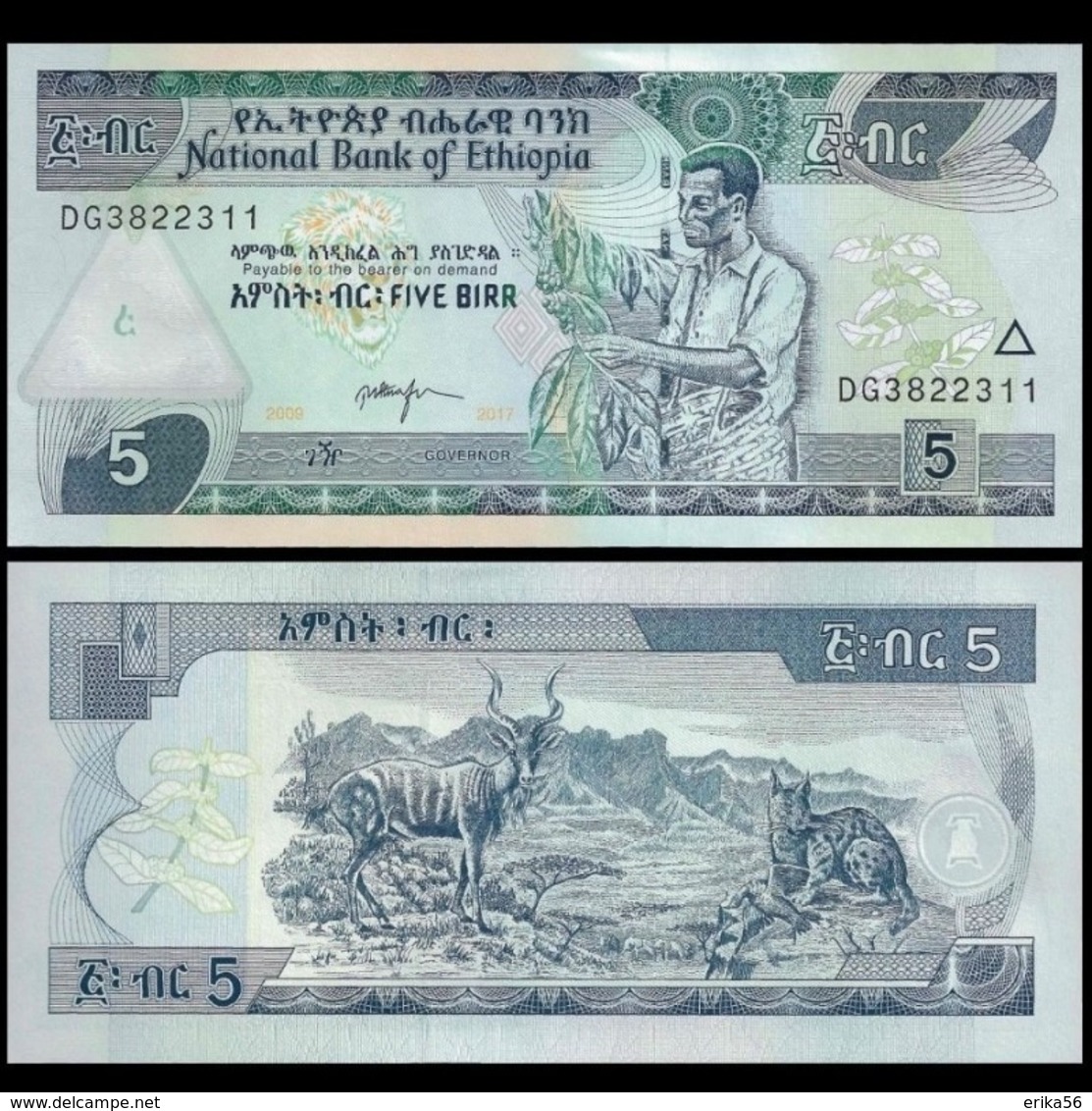 Billet Ethiopie 5 Birr - Etiopía