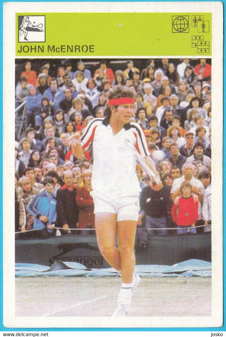 JOHN McENROE (Usa) ... Yugoslavia Vintage Card Svijet Sporta * VERY LARGE SIZE * Tennis Sport Tenis - Trading Cards