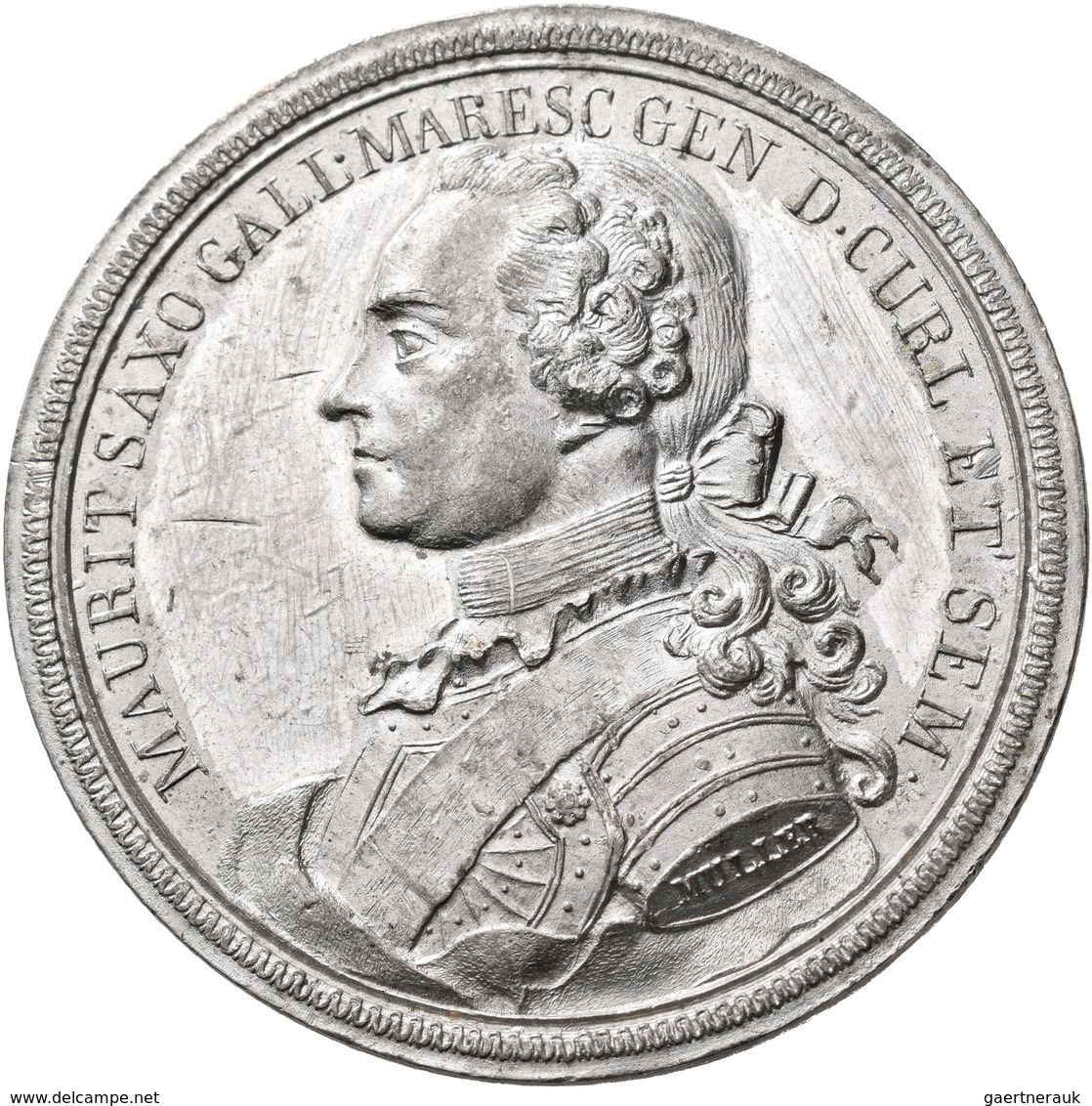 Altdeutschland Und RDR Bis 1800: Sachsen, Friedrich August II. 1733-1763: Zinnmedaille 1750, Stempel - Autres & Non Classés