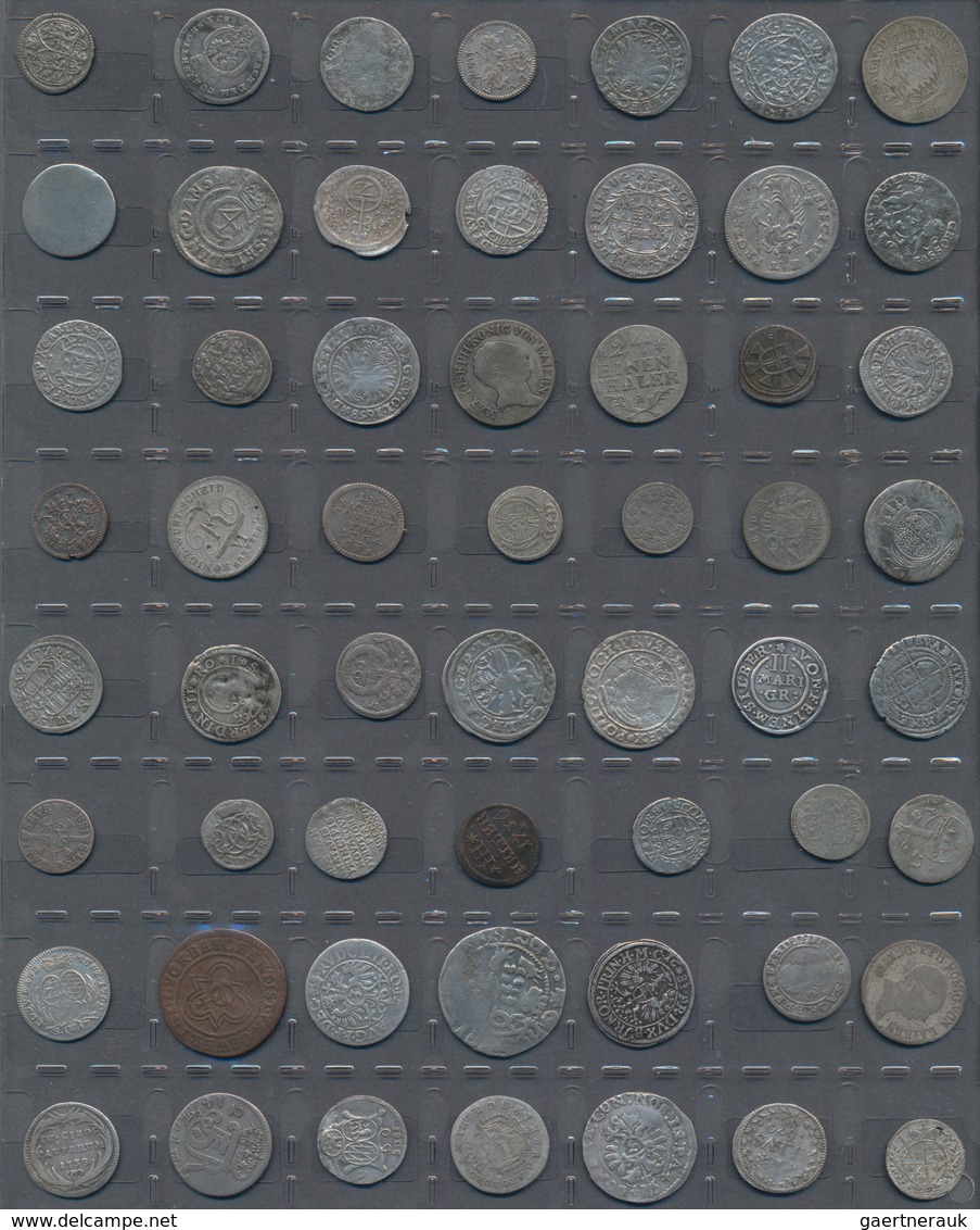 Altdeutschland und RDR bis 1800: Hübsches Konvolut von cira 500 Kleinmünzen altdeutscher Staaten und