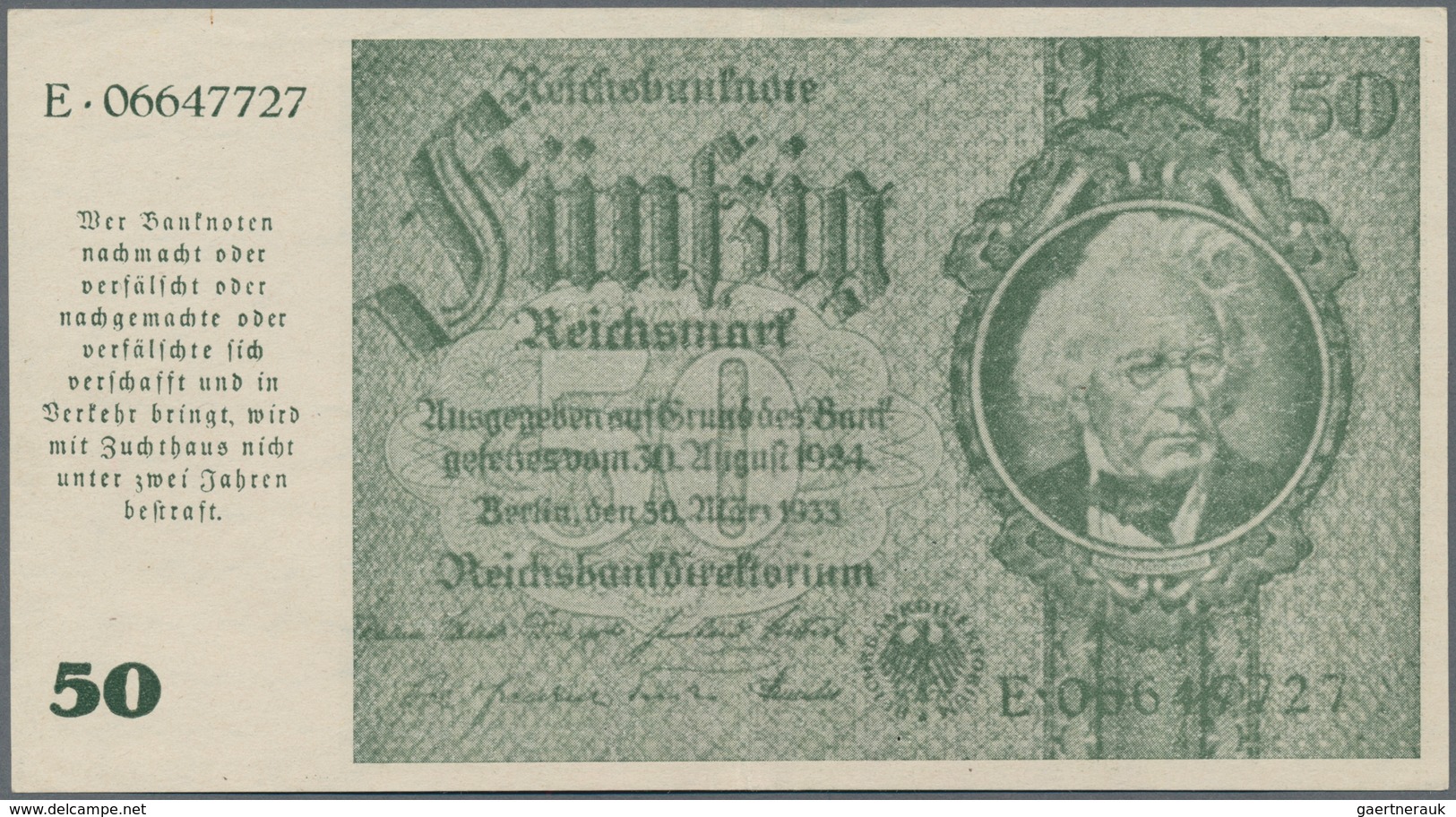 Deutschland - Deutsches Reich Bis 1945: 50 Reichsmark Der Notausgaben 1945 Der Reichsbankstellen Gra - Sonstige & Ohne Zuordnung