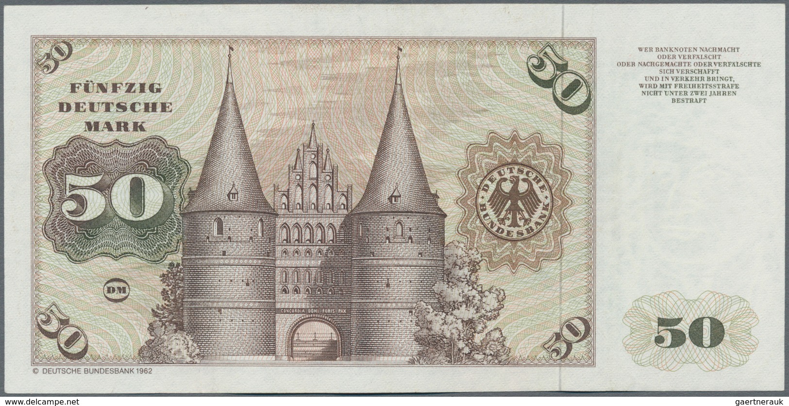 Deutschland - Bank Deutscher Länder + Bundesrepublik Deutschland: 50 DM 1980 Ersatznote Mit KN YE308 - Sonstige & Ohne Zuordnung