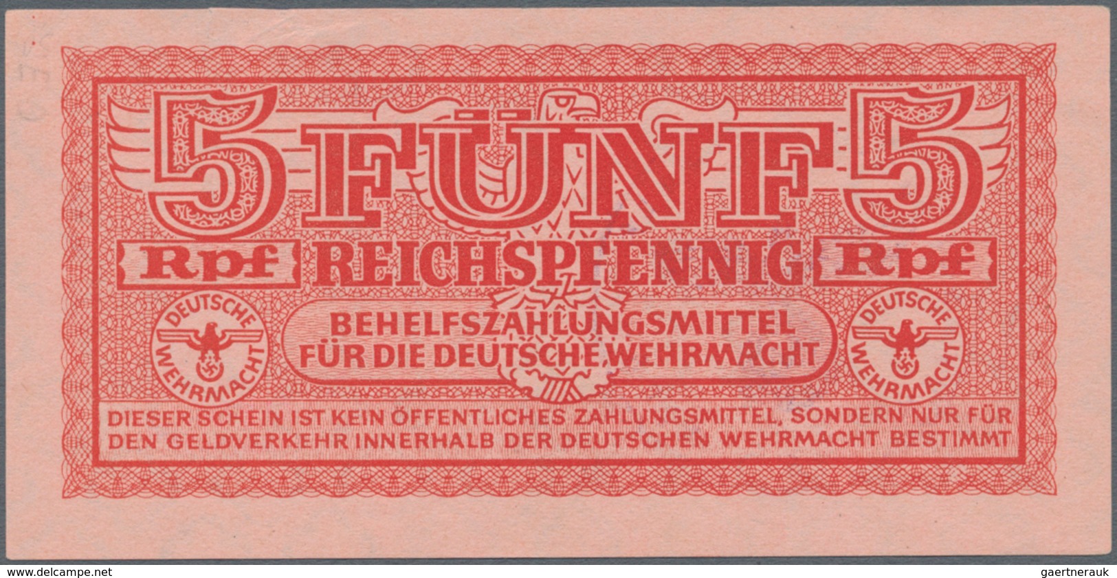 Deutschland - Konzentrations- und Kriegsgefangenenlager: Lot mit 9 Banknoten der Behelfszahlungsmitt