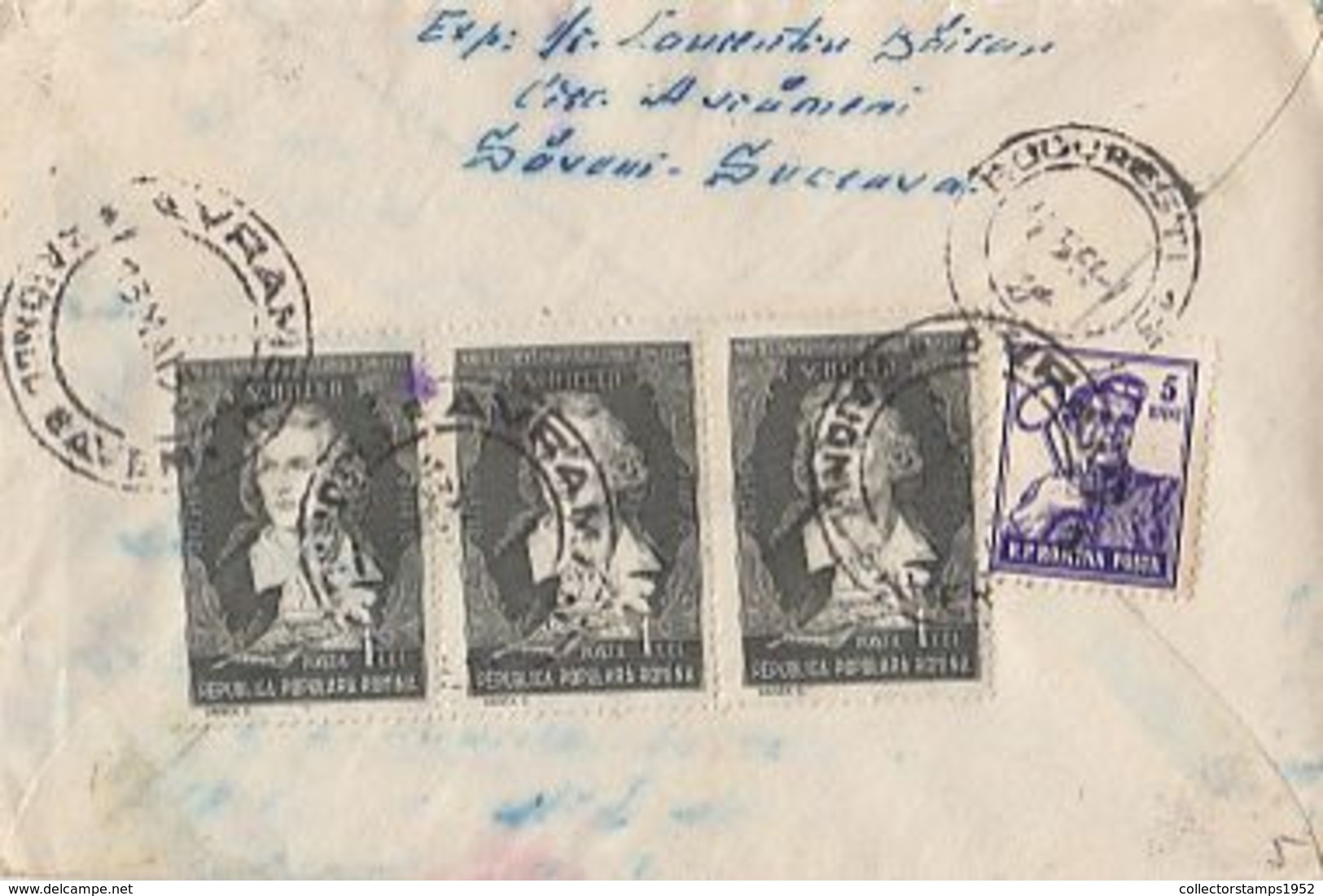 84155- PIG FARM, SCHILLER, WELDER, STAMPS ON REGISTERED COVER, 1956, ROMANIA - Covers & Documents