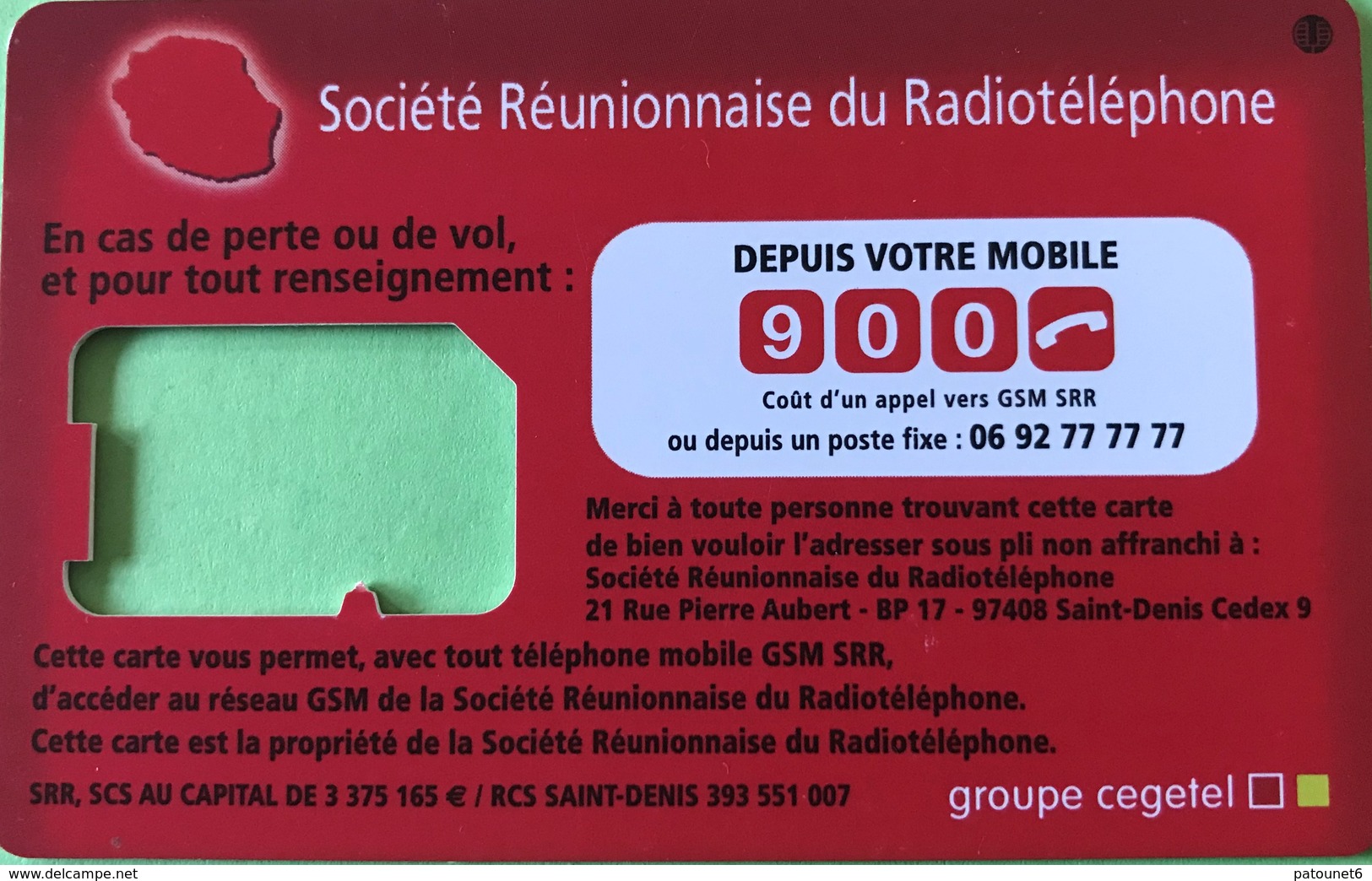 REUNION  -  Carte SIM  SFR La Carte  -  GSM  -  Coque Sans Puce - Riunione