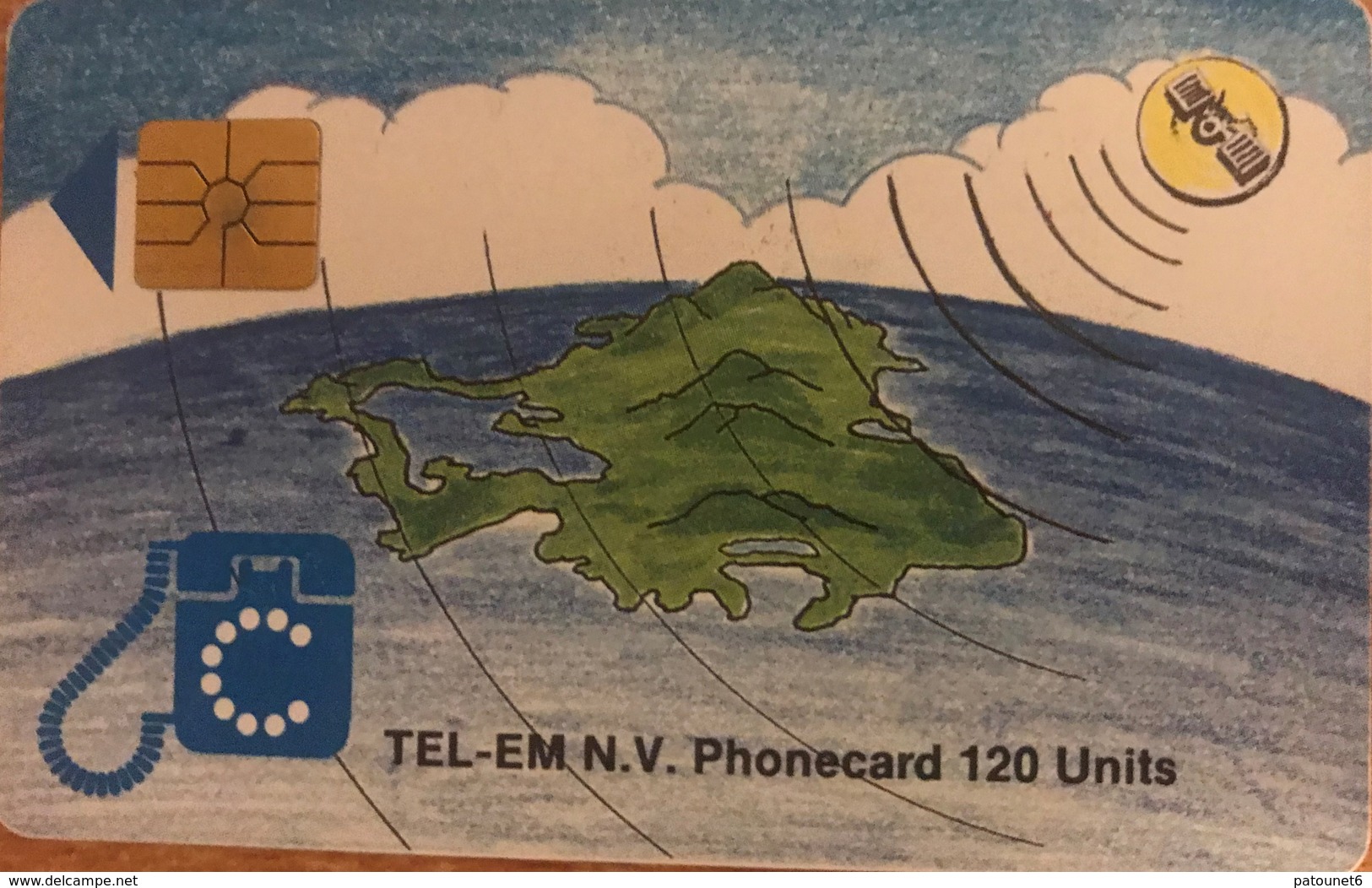 ANTILLES NEERLANDAISES - TEL-EM N.V. - Globe  RR - First Issue - 120 Units - Avec Logo Moreno Imprimé - Antillas (Nerlandesas)