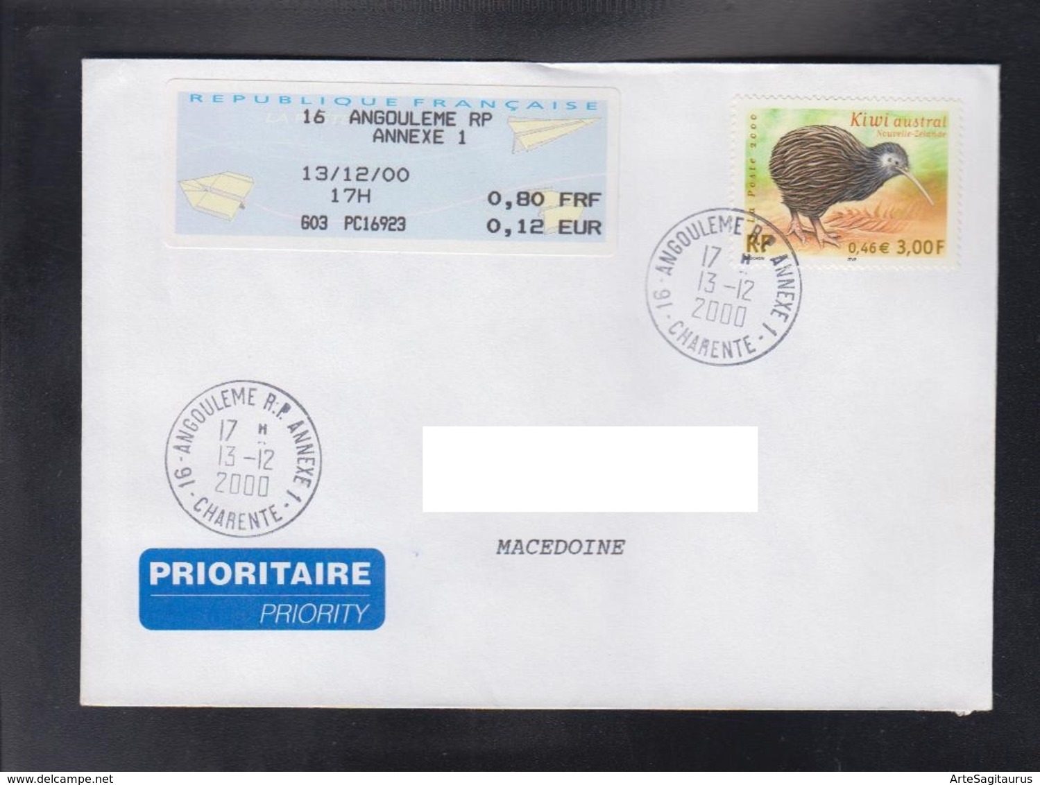 FRANCE, COVER / REPUBLIC OF MACEDONIA ** - Kiwi's