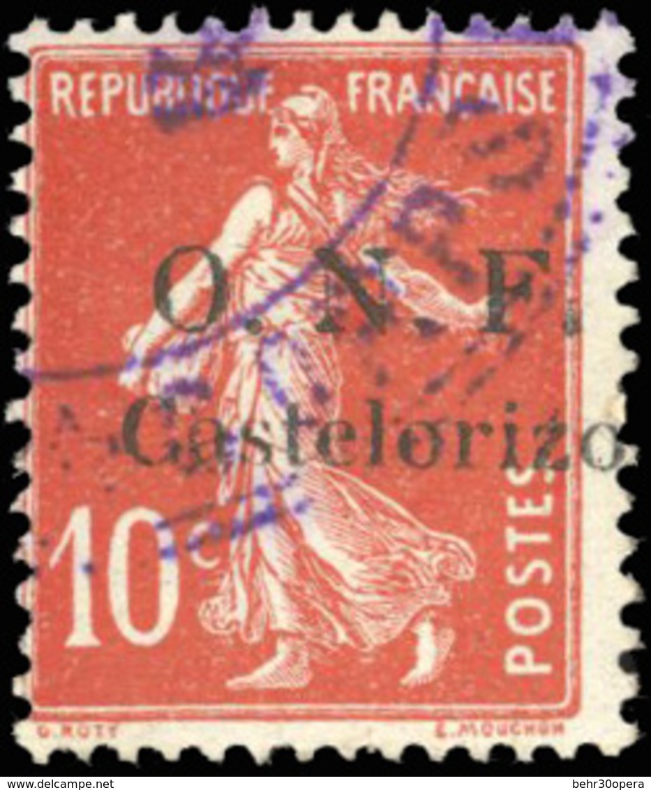 O N°18 - 10c. Rouge. Surcharge Avec Un Seul 'l' Dans CASTELLORIZO. Signalé Dans Le Catalogue Yvert 1936. 2 Pièces Vu à C - Other & Unclassified