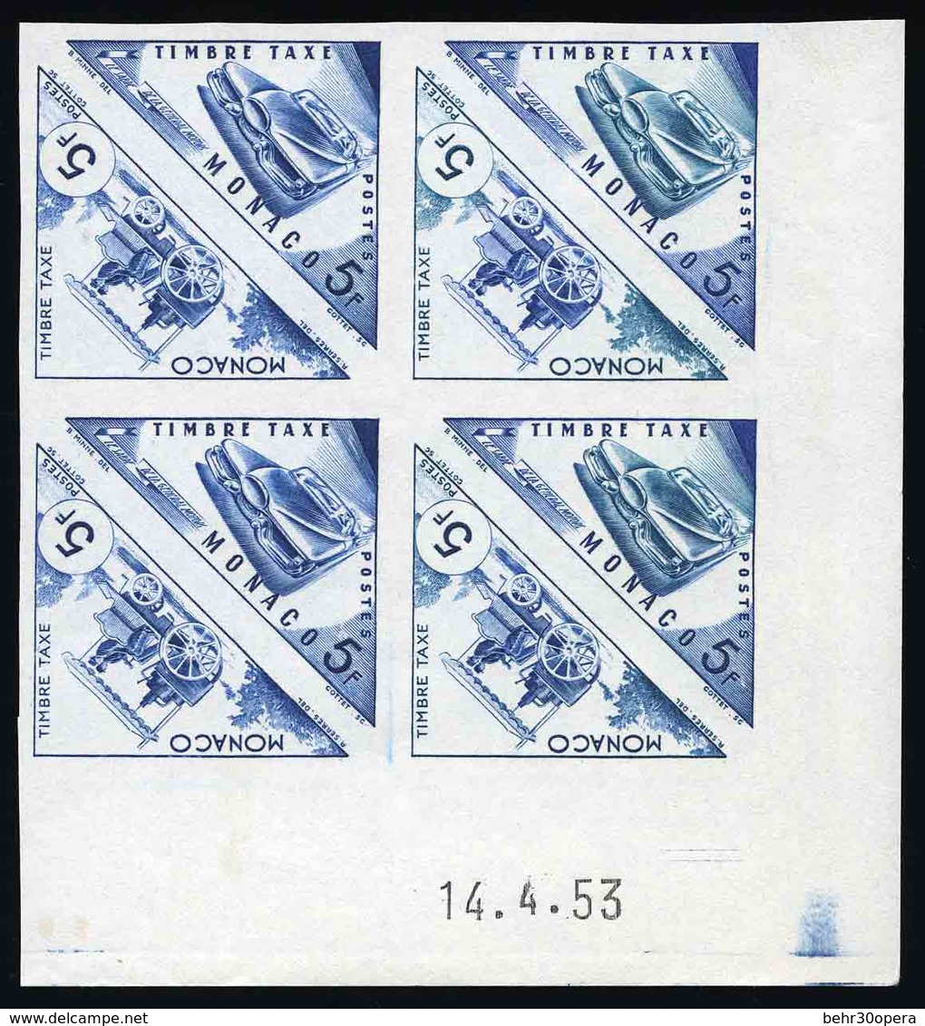 ** N°4647 - 5F. 8 Paires. Essais De Couleur ND Formant 2 Blocs De 8 Avec CdeF Daté. Thème Voiture. SUP. - Autres & Non Classés