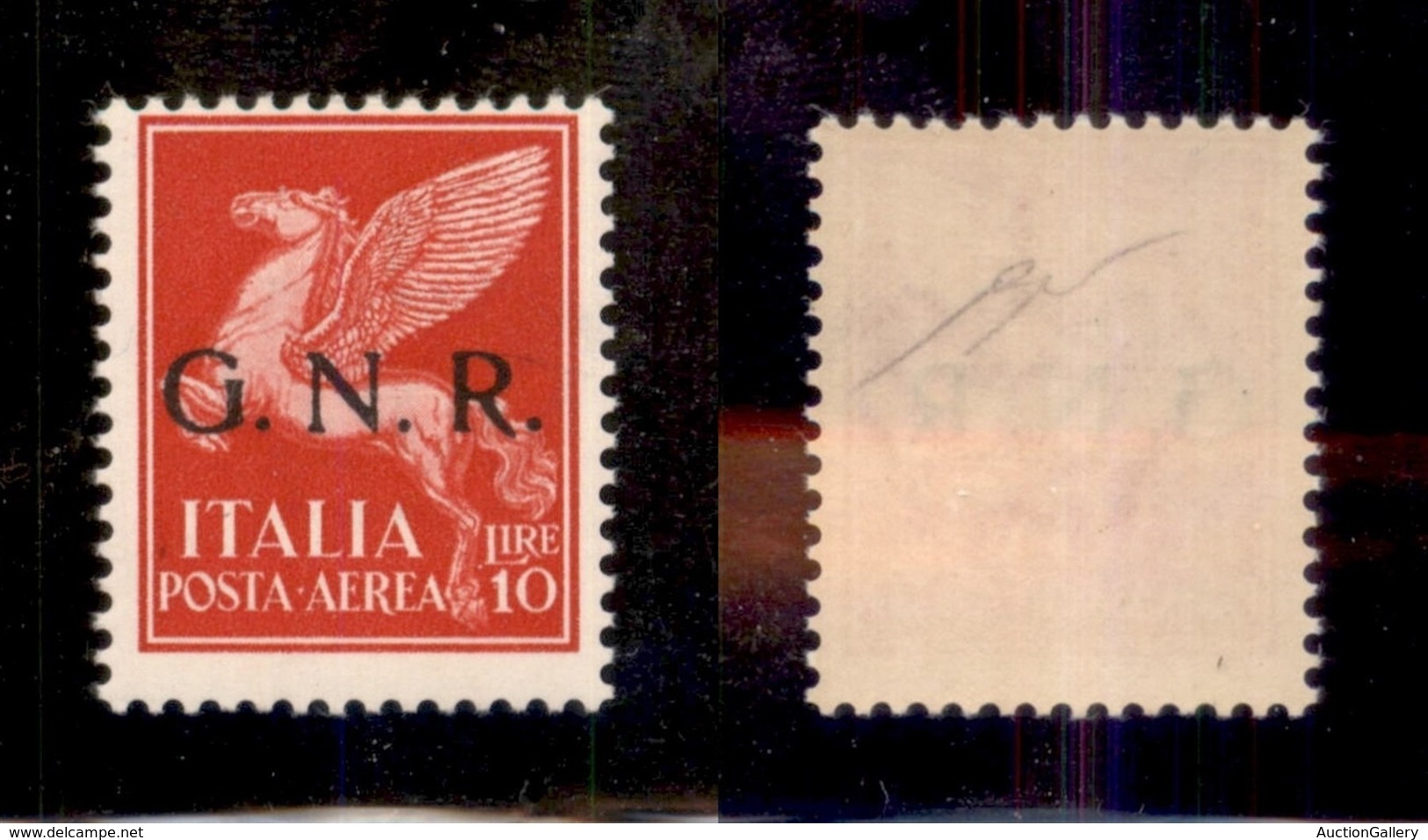 RSI - G.N.R. VERONA - 1944 - 10 Lire (124 - Aerea) - Gomma Integra - Cert. AG (2.000) - Other & Unclassified