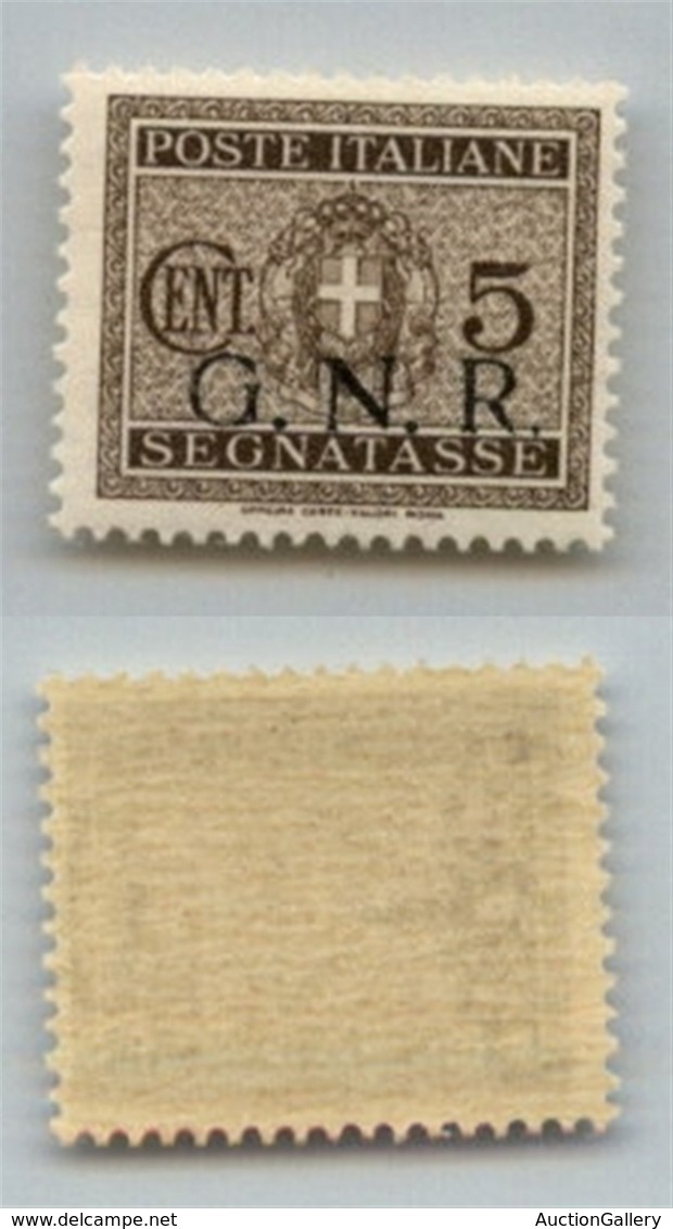 RSI - G.N.R. VERONA - 1944 - 5 Cent (47 Varietà - Segnatasse) Senza Punto Dopo R (traccia) - Gomma Integra - Non Catalog - Other & Unclassified