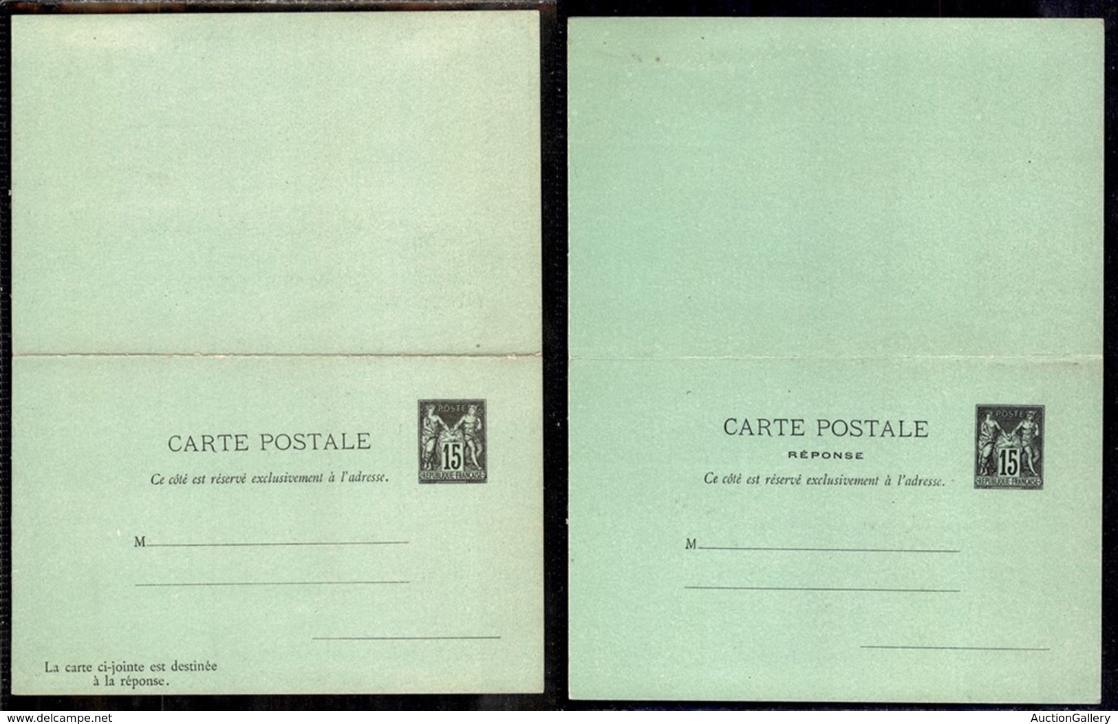 EUROPA - FRANCIA - 1876/1881 – Intero Postale Del 15 Cent Con Risposta – Nuovo - Sonstige & Ohne Zuordnung