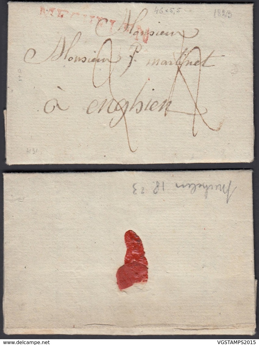 BELGIQUE LETTRE DATE DE MALINES 26/01/1823 + GRIFFE MECHELEN  VERS ENCHIEN  (BE) DC-5429 - 1815-1830 (Dutch Period)