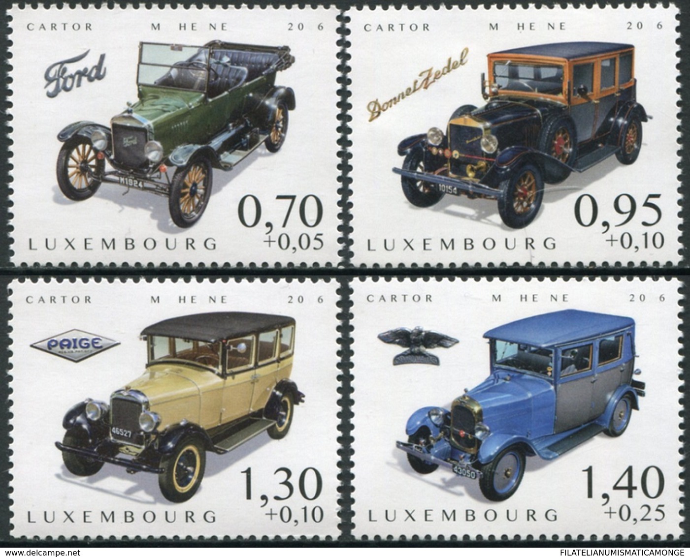 Luxemburgo 2016  Yvert Tellier Nº  2053/56 ** Coches Antiguos / Cartor (4v) - Unused Stamps