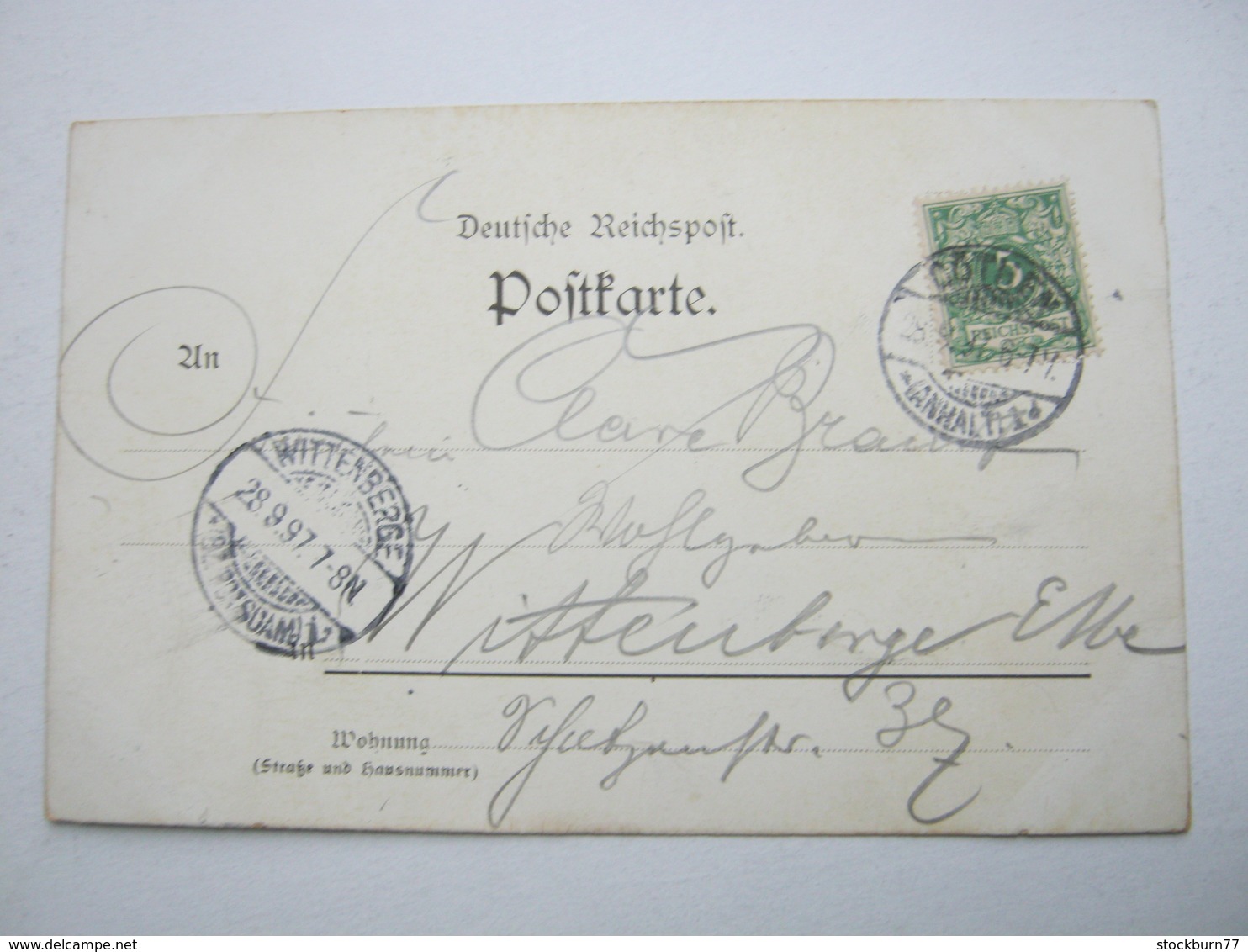 KÖTHEN , Cafe Bauer , Seltene Karte Um 1897 Mit Marke + Stempel - Koethen (Anhalt)