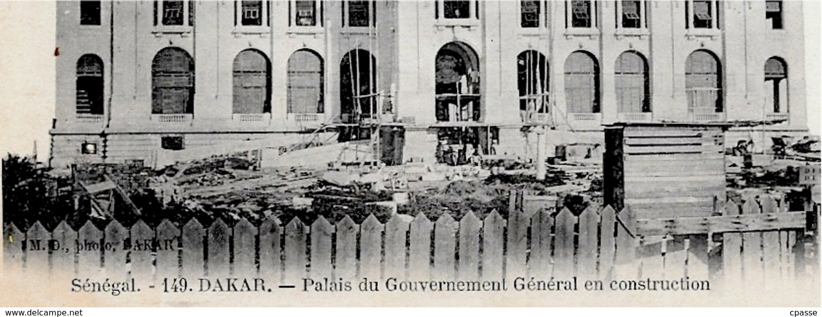 Timbre Type Sage 5 C. SENEGAMBIE Et NIGER Sur CPA Sénégal DAKAR Palais Du Gouvernement Général En Construction - Briefe U. Dokumente