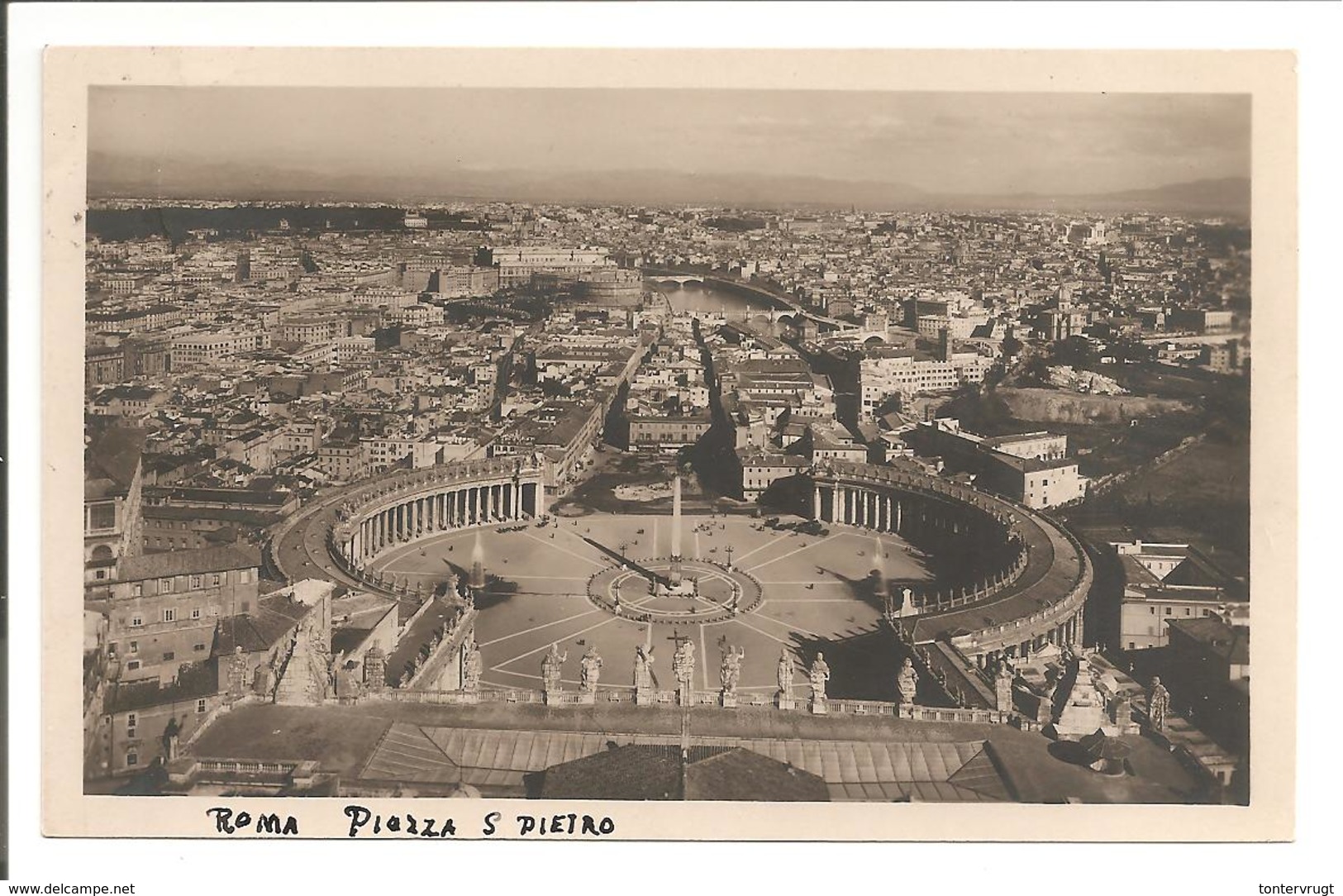 1931 Postal History Vaticane.25c CP Piazza S.Pietro - Cartas & Documentos
