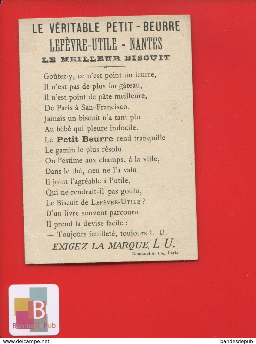 LU LEFEVRE UTILE Belle Chromo Dorée Paris Romanet Pique Nique Dejeuner Herbe Cuisinier Marmiton - Lu