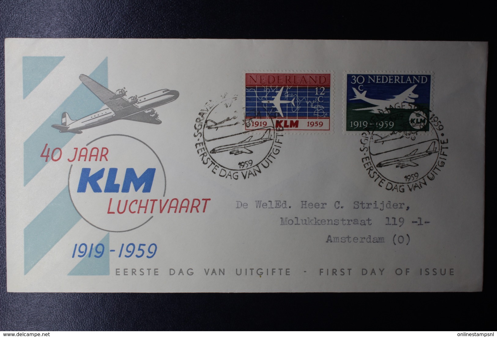 Netherlands: 13 early FDC's between 1953 - 1955  E15 and E43, with typed addresses CV NVPH 2020:  413 euro