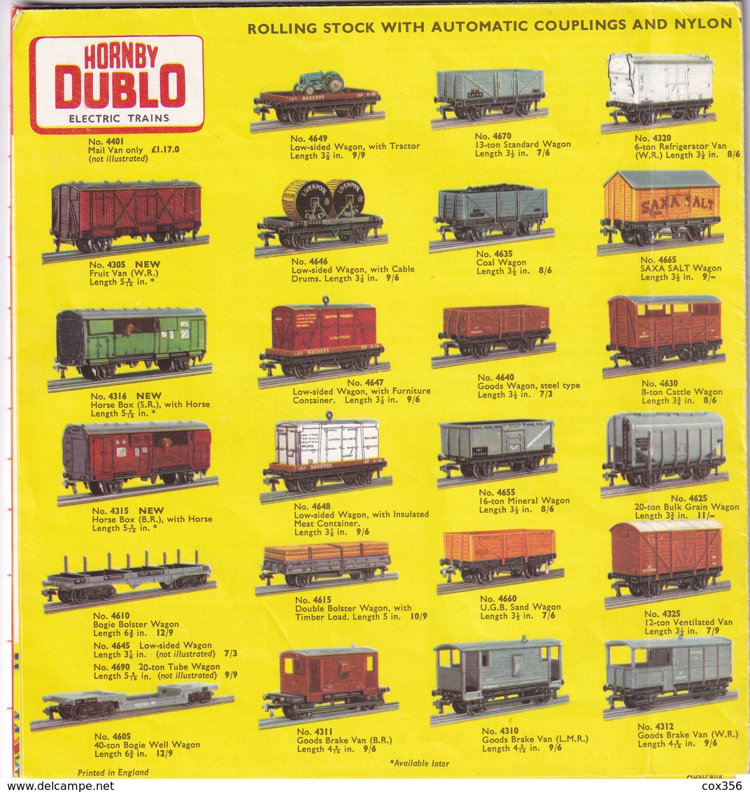 Revue Dépliant HORNBY DUBLO Electric Trains - Ocios Creativos