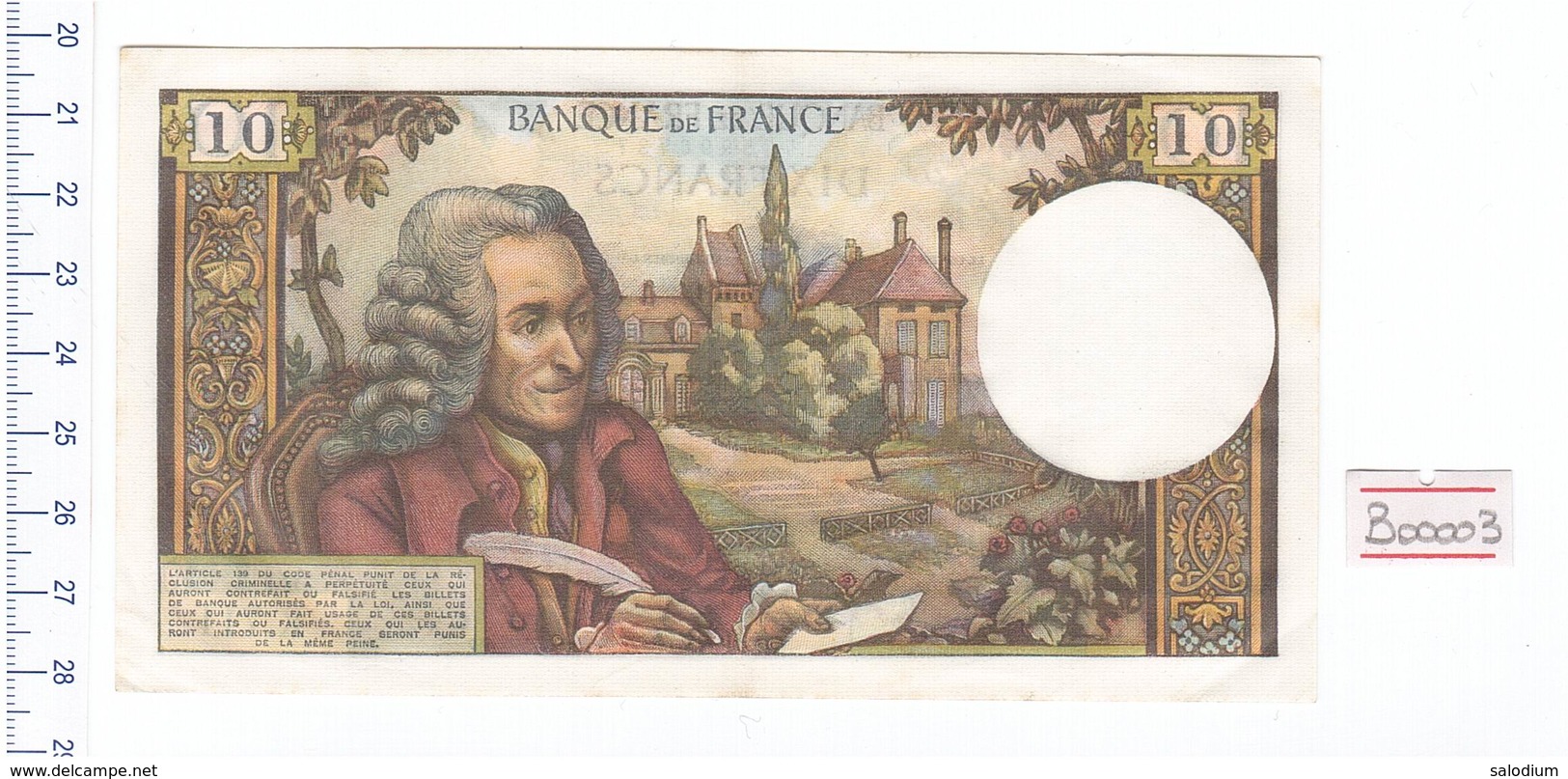 1971 - 96737 - BILLE DE DIX FRANCS VOLTAIRE - Banconota Banknote - 10 F 1963-1973 ''Voltaire''