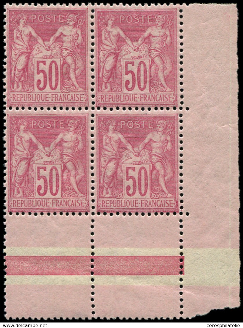 ** TYPE SAGE - 104  50c. Rose, BLOC De 4 Cdf, TTB. J - 1876-1878 Sage (Type I)