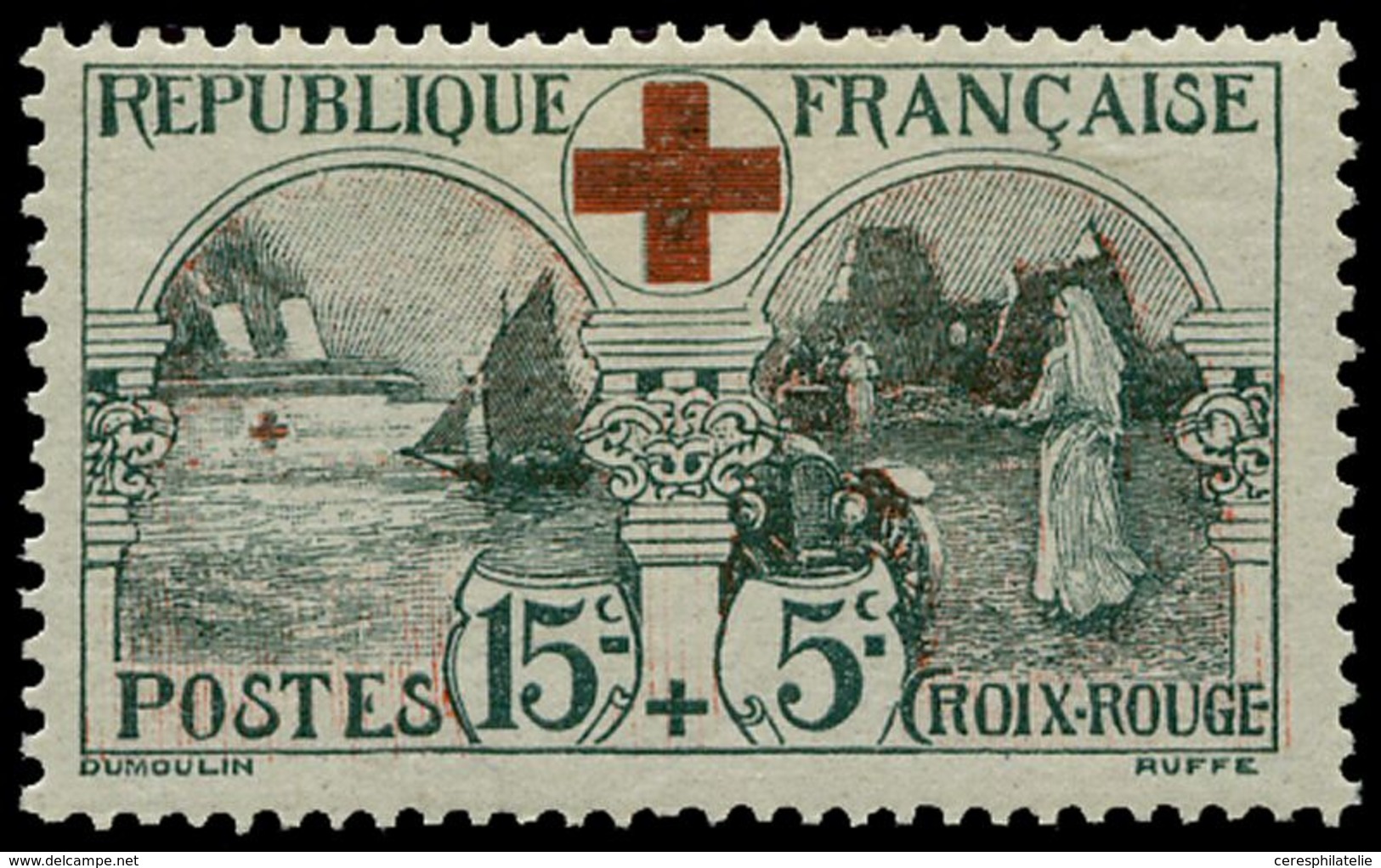 * EMISSIONS DU XXème SIECLE - 156   Infirmière, 15c. + 5c. Noir Et Rouge, TB - Unused Stamps