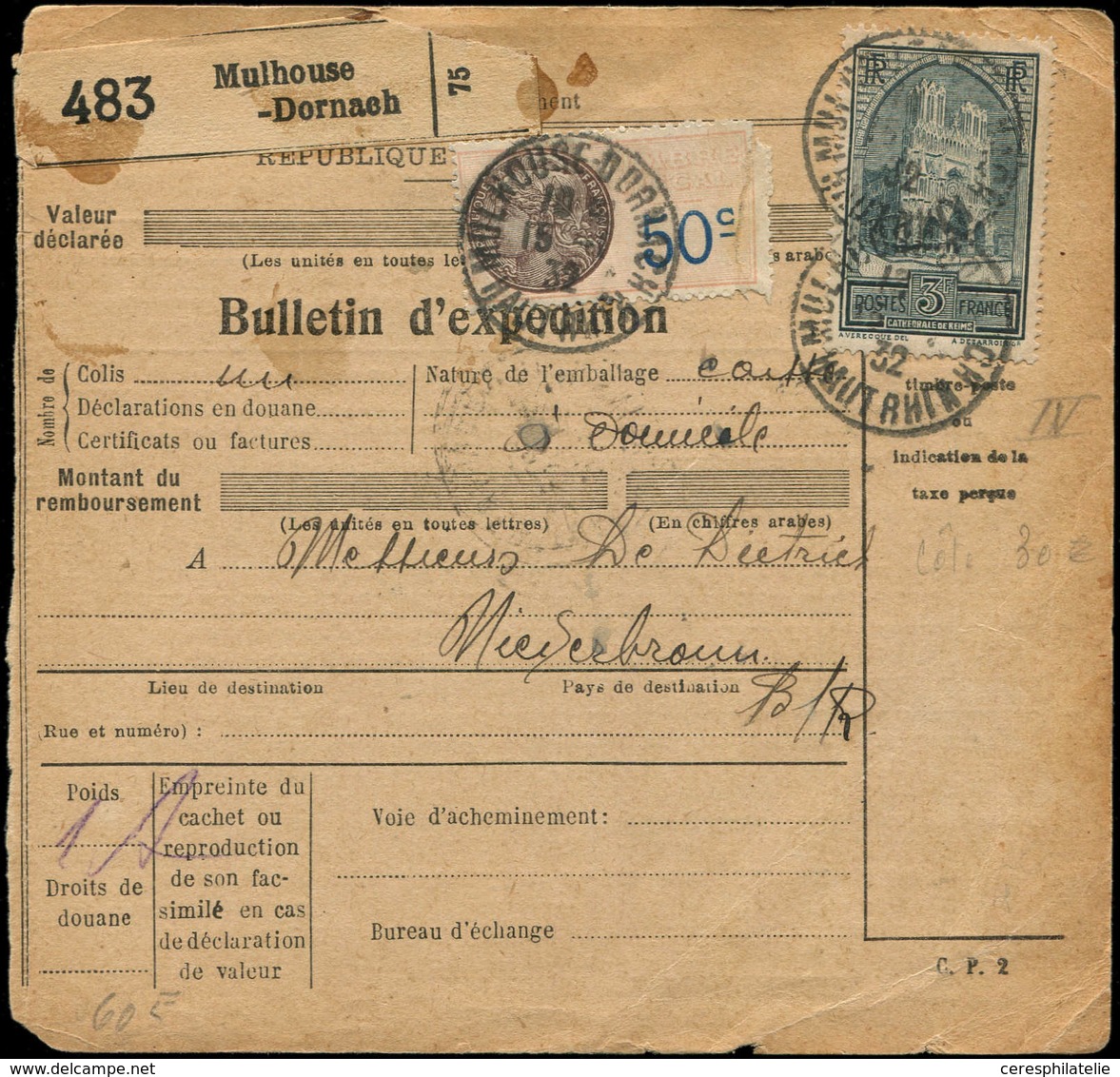 Let LETTRES DU XXe SIECLE - N°259 15/1/32, Bull. D'Exp., Als. Lorraine, Tarifs Spéc., CP, TB - Covers & Documents