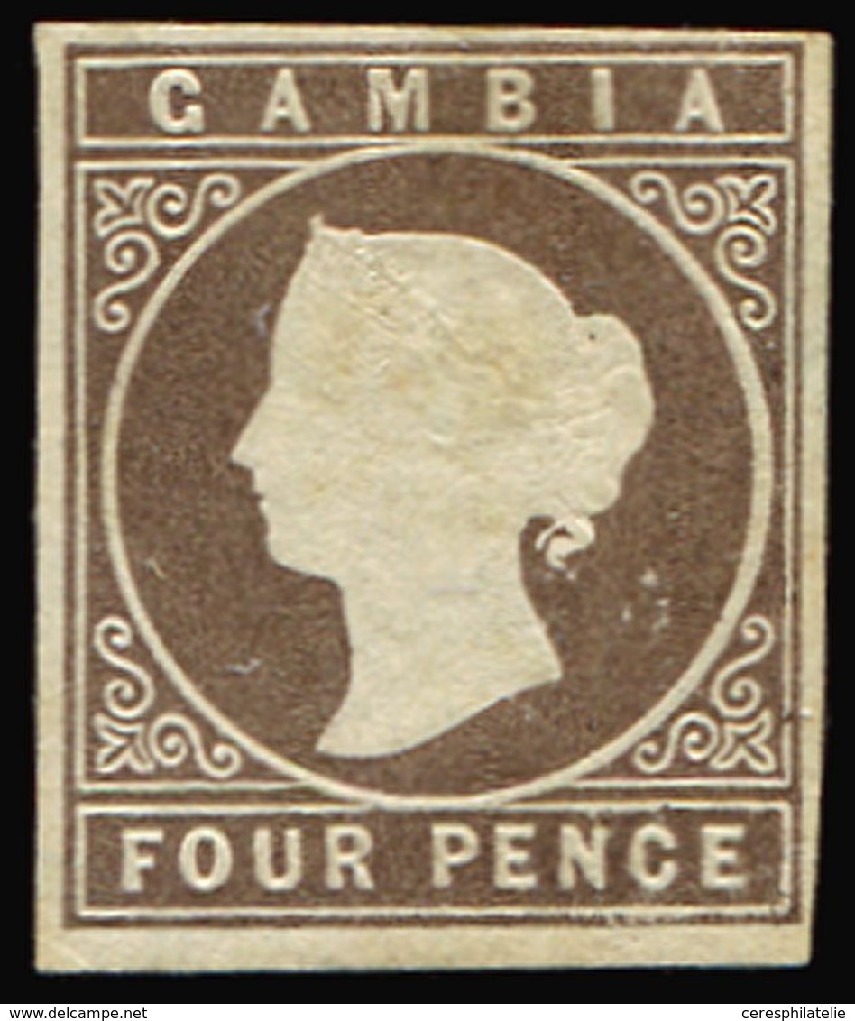 (*) GAMBIE 3 : 4p. Brun, Neuf Sans Gomme, TB - Gambia (...-1964)