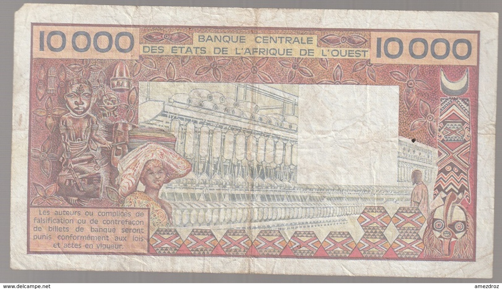 Côte D'Ivoire Billet De 10 000 Francs CFA Série A Circulé - Côte D'Ivoire