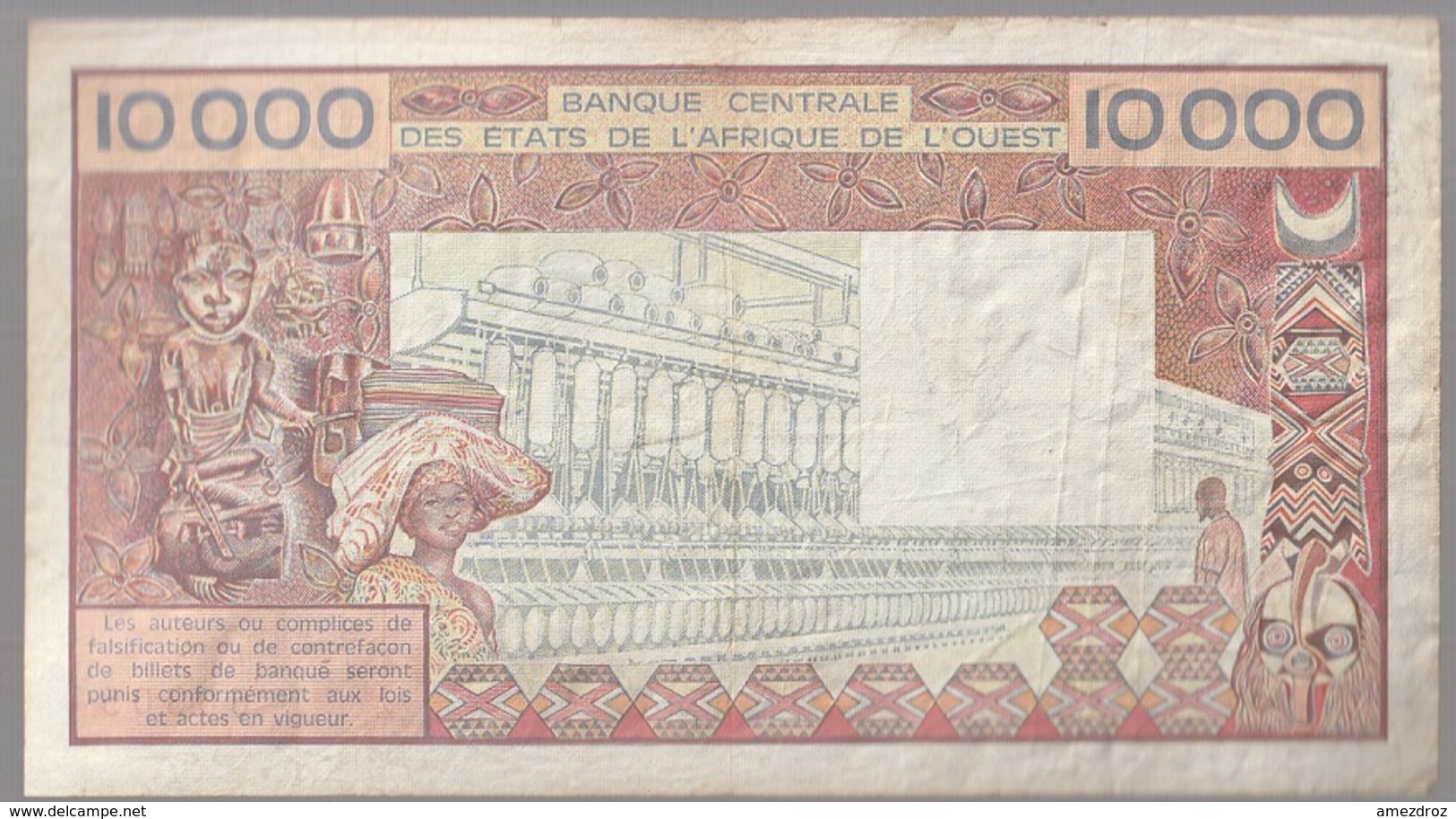 Côte D'Ivoire Billet De 10 000 Francs CFA Série B Circulé - Côte D'Ivoire