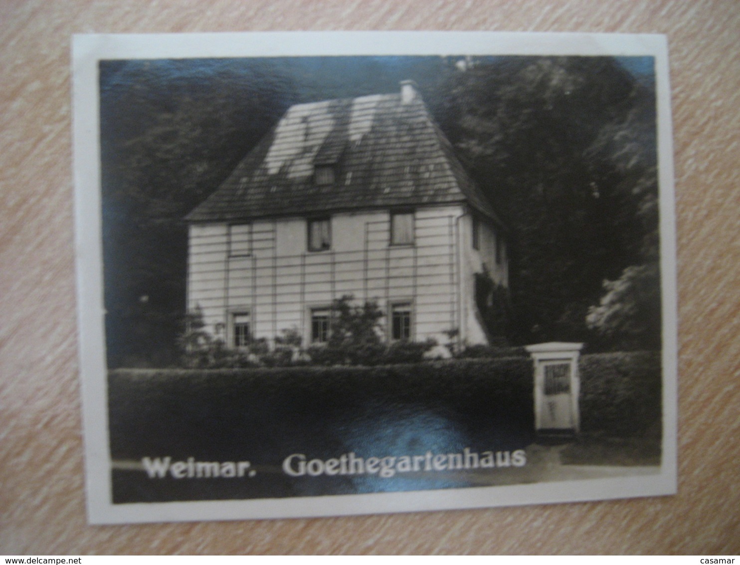 WEIMAR Goethe Garden Gartenhaus Bilder Card Photo Photography (4x5,2cm) Thuringen Thuringia GERMANY 30s Tobacco - Non Classés