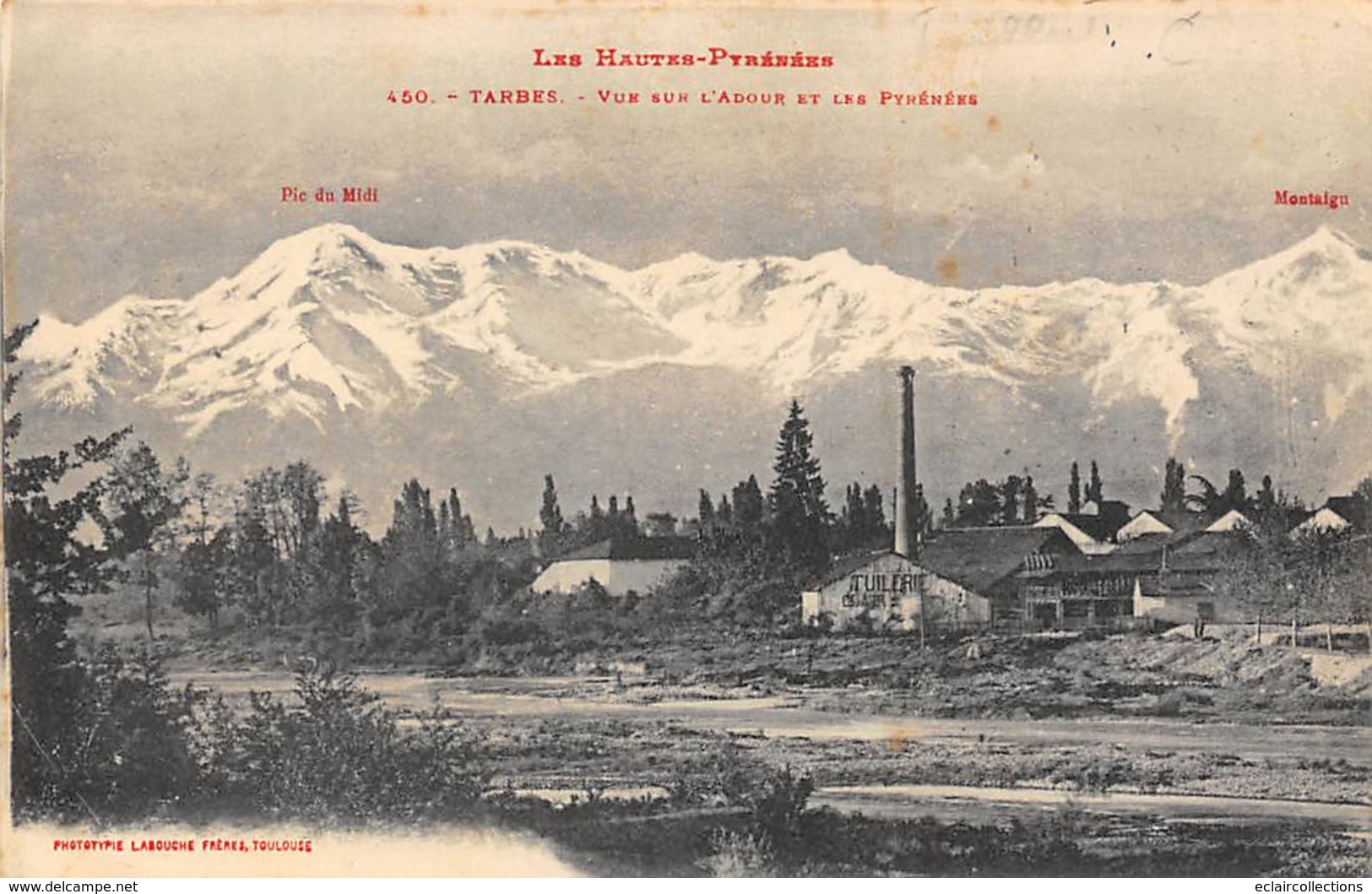 Tarbes          65         Une Tuilerie. Vue Sur  L'Adour Et Les Pyrénées        (voir Scan) - Tarbes