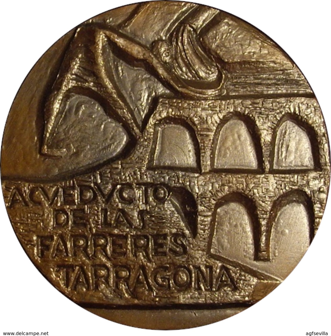 ESPAÑA. MEDALLA F.N.M.T. ACUEDUCTO FARRERES. TARRAGONA. BRONCE. SPAIN MEDAL - Firma's