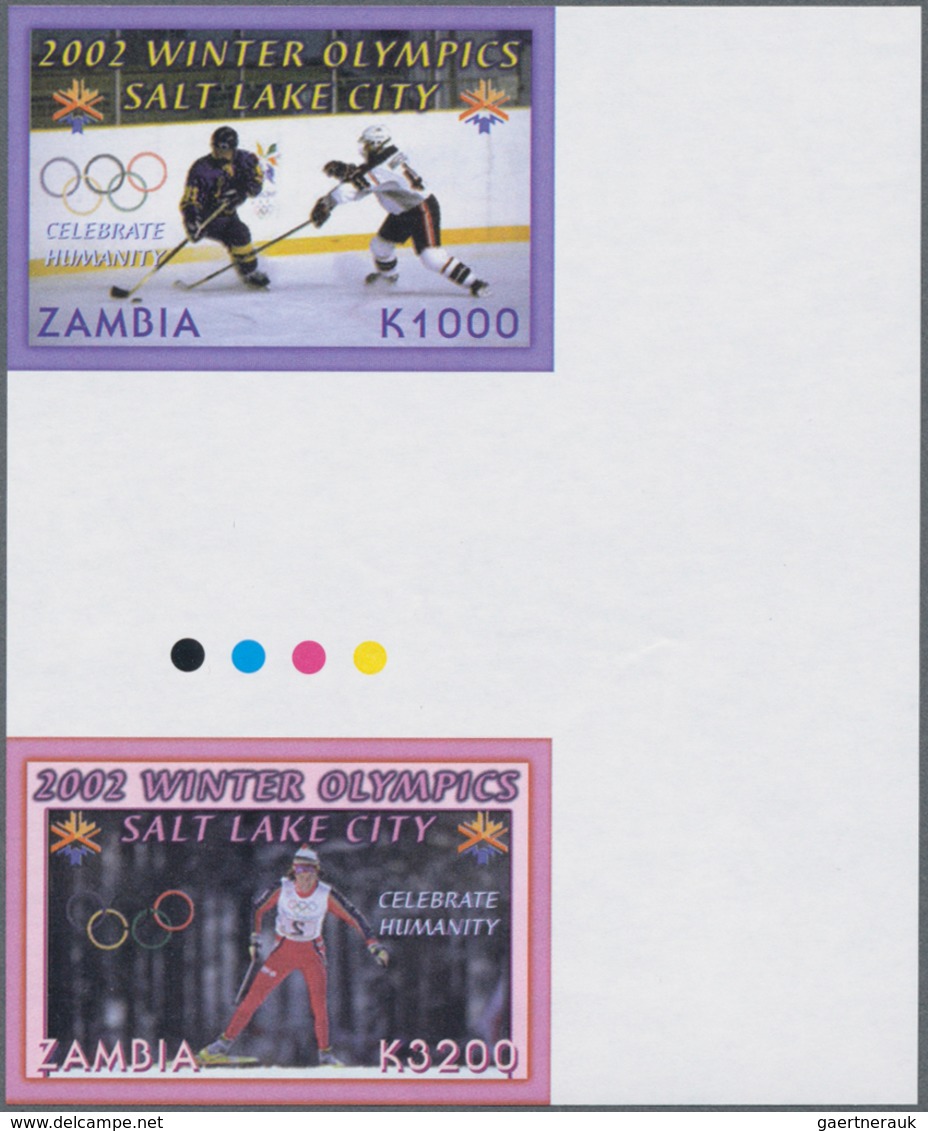 Thematik: Olympische Spiele / Olympic Games: 2002, ZAMBIA: Winter Olympics Salt Lake City Complete S - Other & Unclassified