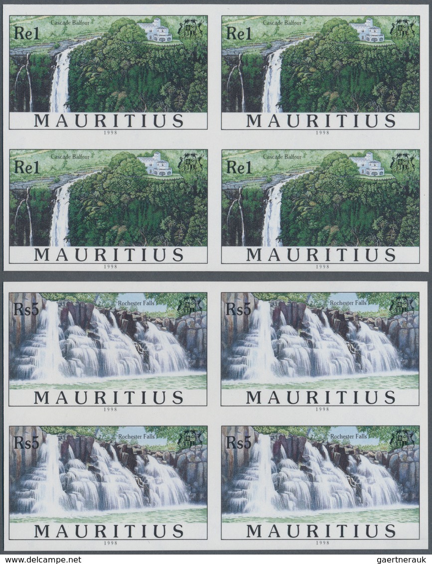 Thematik: Wasserfälle / Waterfalls: 1998, Mauritius. Complete Set "Waterfalls" In IMPERFORATE Blocks - Ohne Zuordnung