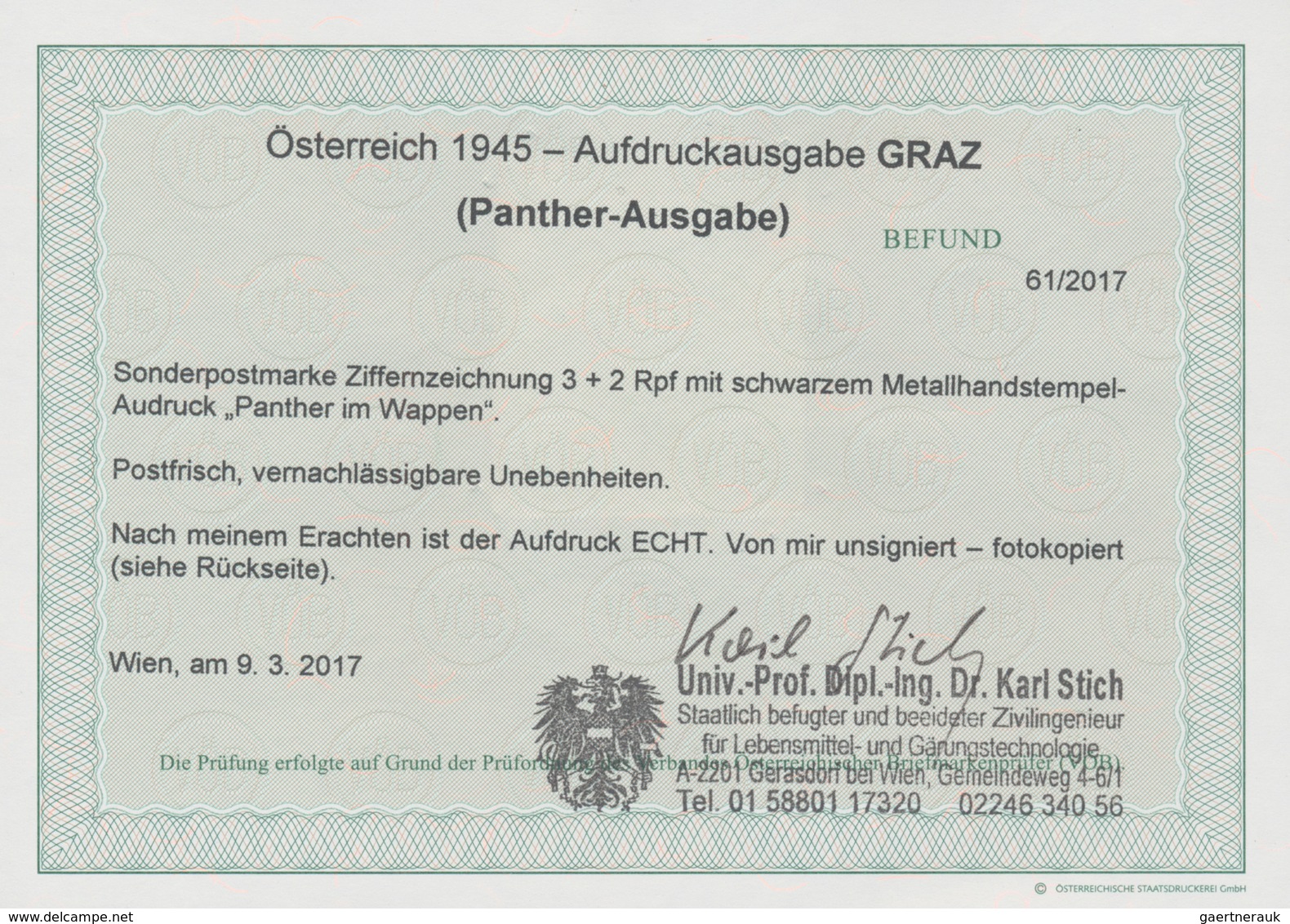 Österreich - Lokalausgaben 1945 - Graz: 1945, Ziffernzeichnung 3 + 2 Rpf Mit Schwarzem Metallhandste - Sonstige & Ohne Zuordnung