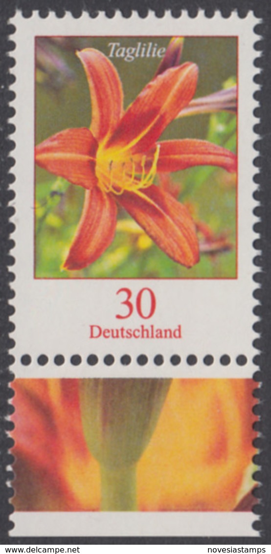 !a! GERMANY 2020 Mi. 3509 MNH SINGLE W/ Bottom Margin (a) - Flowers: Daylily - Ungebraucht