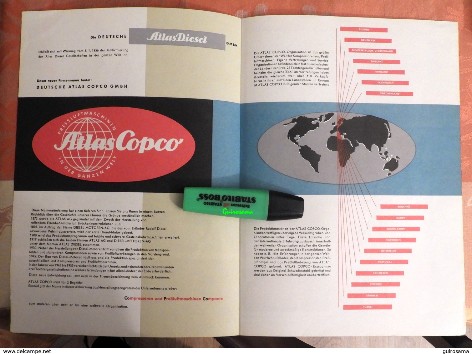 Atlas Copco : Compressoren - Compresseurs - 1956 - Transport