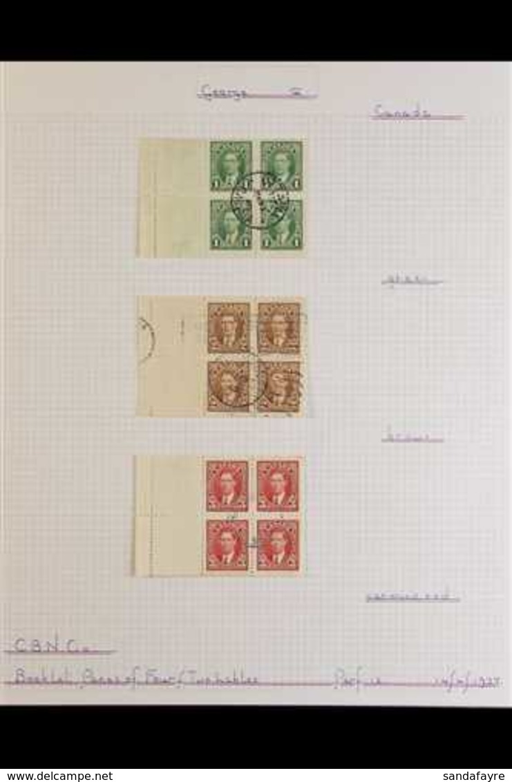 KGVI BOOKLET PANES 1937-51 USED COLLECTION Of Complete Panes, We See 1937-8 1c, 2c & 3c Panes Of 4+2 Labels, 1c & 2c Pan - Altri & Non Classificati