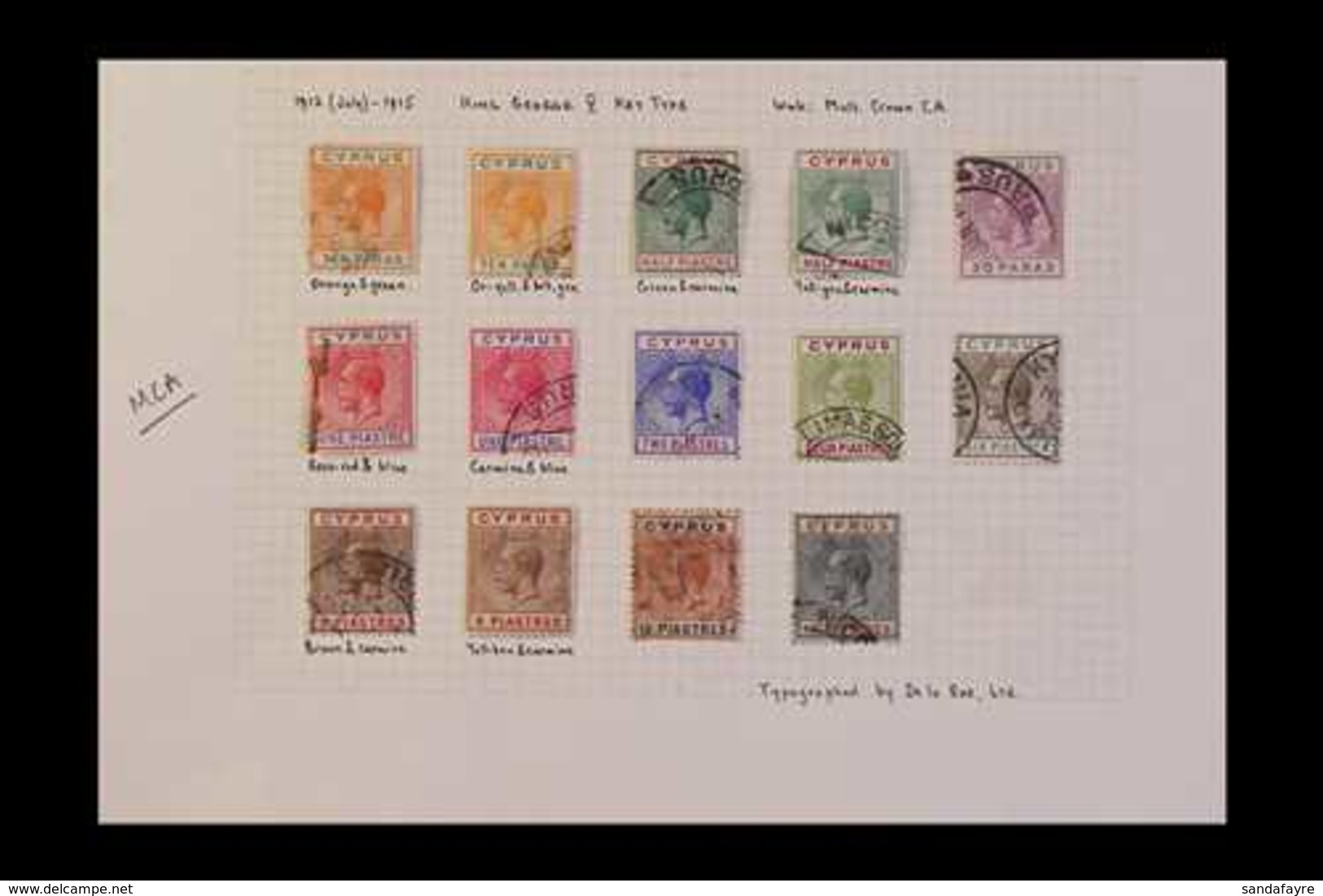 1912-1935 USED COLLECTION On Leaves, ALL DIFFERENT, Includes 1912-15 Complete To 18pi Incl. 10pa, ½pi, 1pi & 9pi Shades, - Altri & Non Classificati