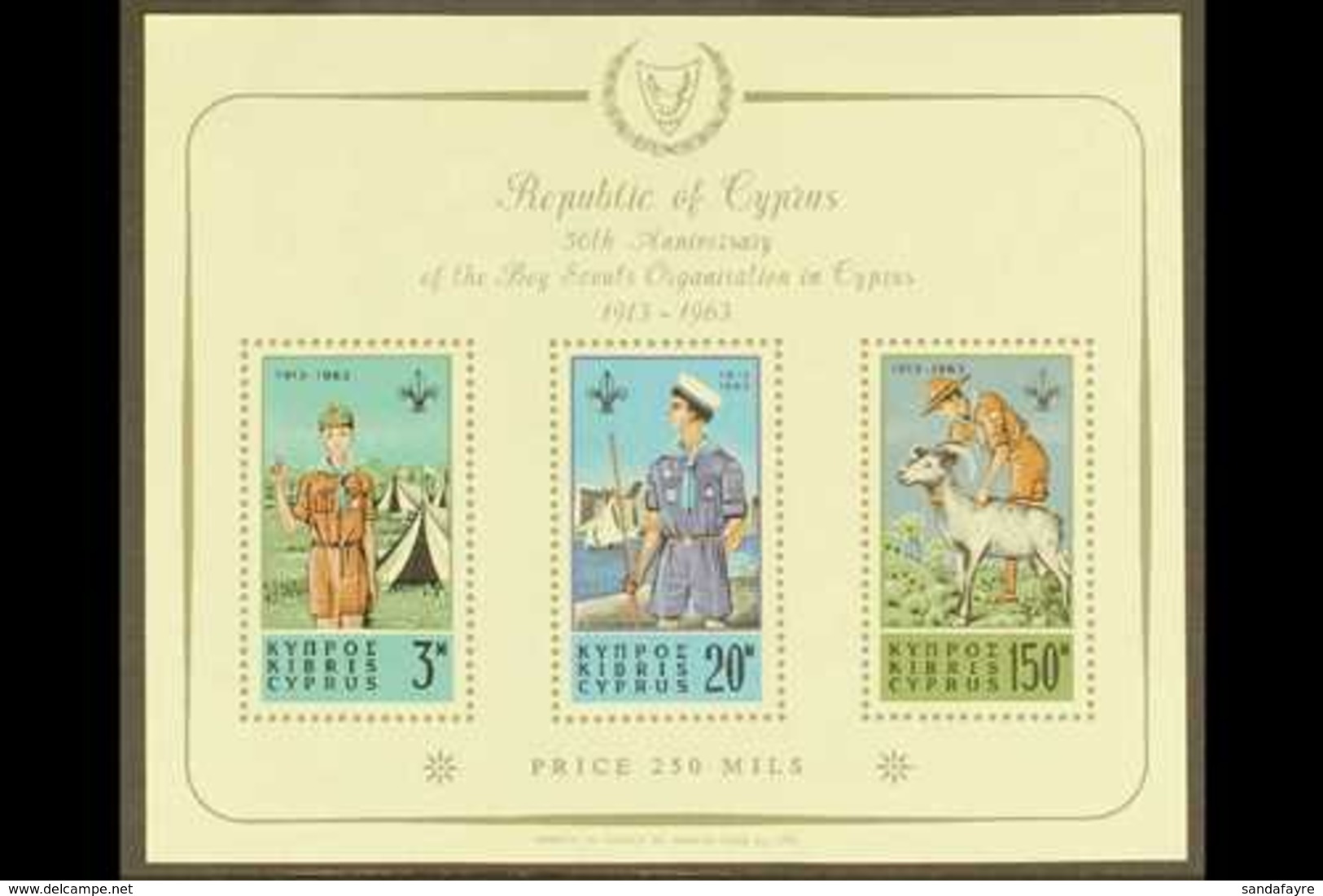 1963 Cyprus Scout Movement Imperf Miniature Sheet, SG MS231a, Never Hinged Mint. For More Images, Please Visit Http://ww - Altri & Non Classificati