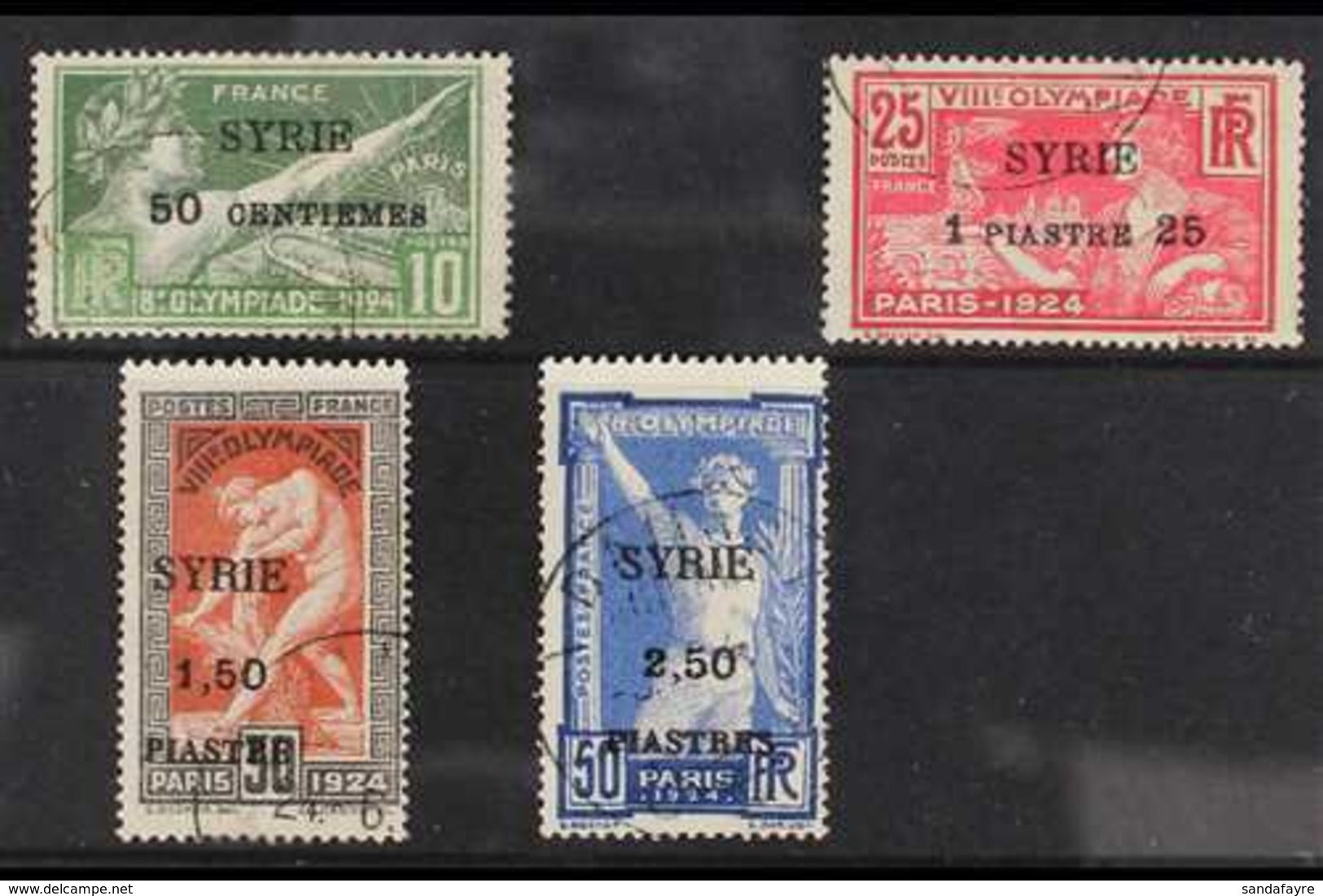 SYRIA 1924 Olympic Games Set (of France) Surcharged, Yv 122/25, SG 139/42, Fine Used (4 Stamps) For More Images, Please  - Other & Unclassified