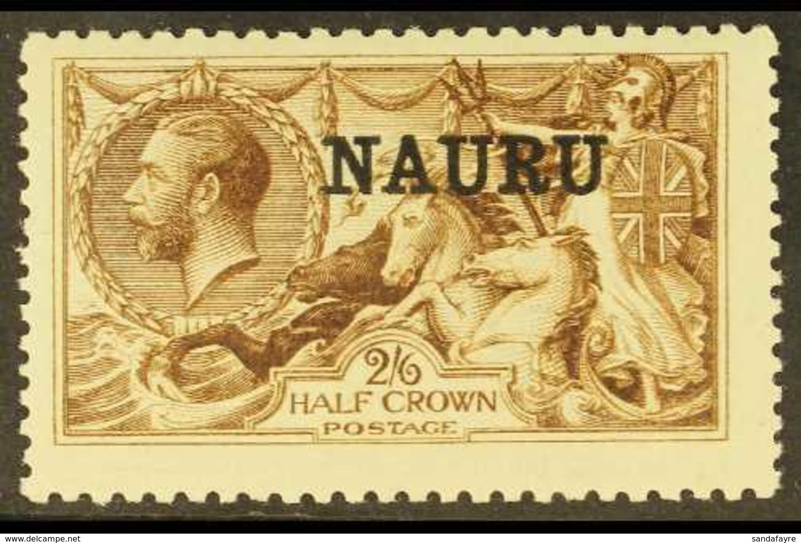 1916-23 2s6d Sepia-brown Seahorse, De La Rue Printing, SG 19, Fine Mint, Only Lightly Hinged. For More Images, Please Vi - Nauru