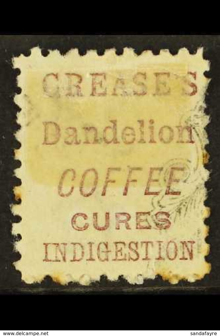 ADVERTISING STAMPS 1882 -1900 6d Brown, Perf 10, SG 224bf, With Brown Purple Advert For "Creases", Mint With A Couple Of - Altri & Non Classificati