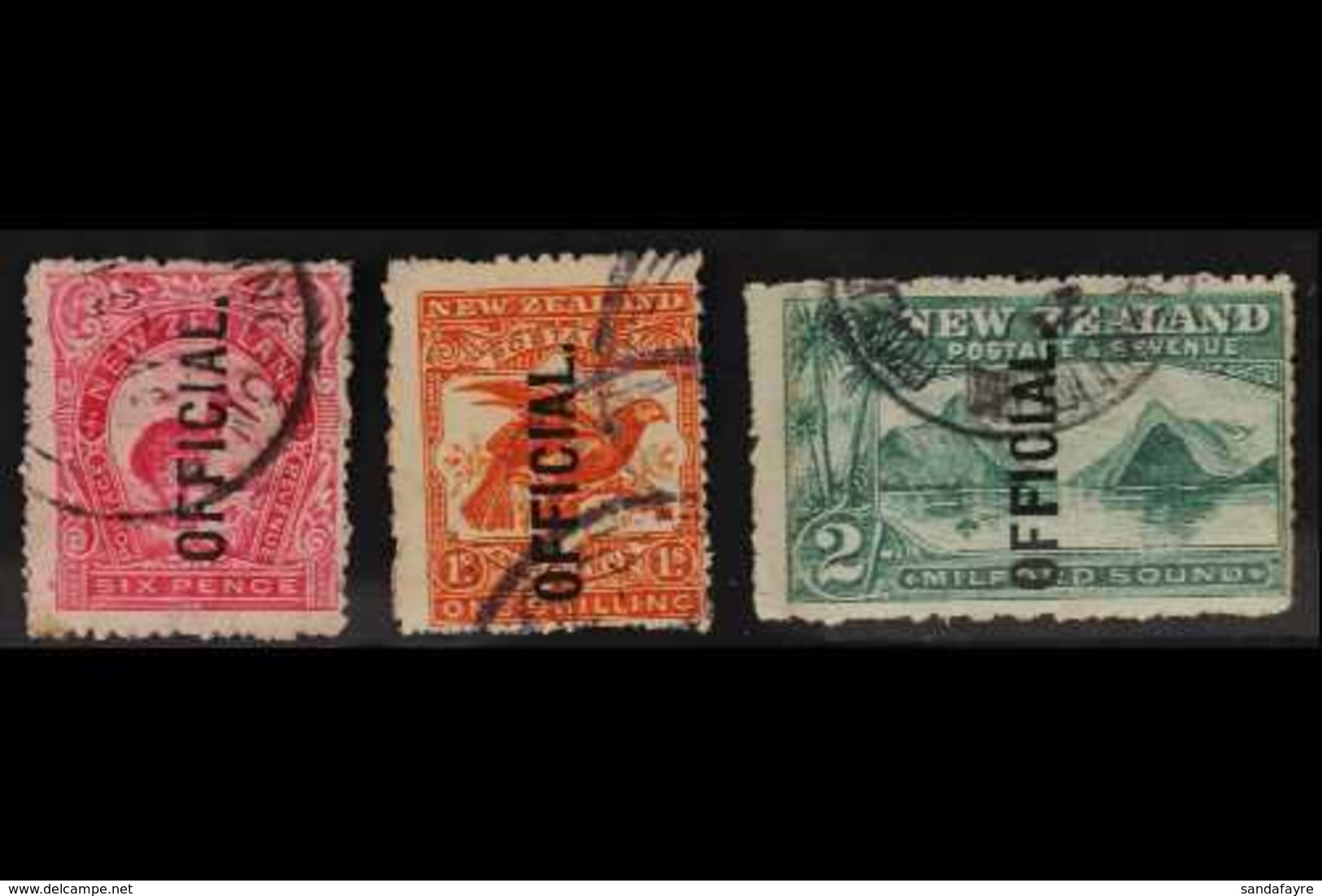OFFICIALS 1907-11 6d Bright Carmine-pink, 1s Orange-red & 2s Blue-green, SG O64/6, Good To Fine Used (3 Stamps). For Mor - Altri & Non Classificati