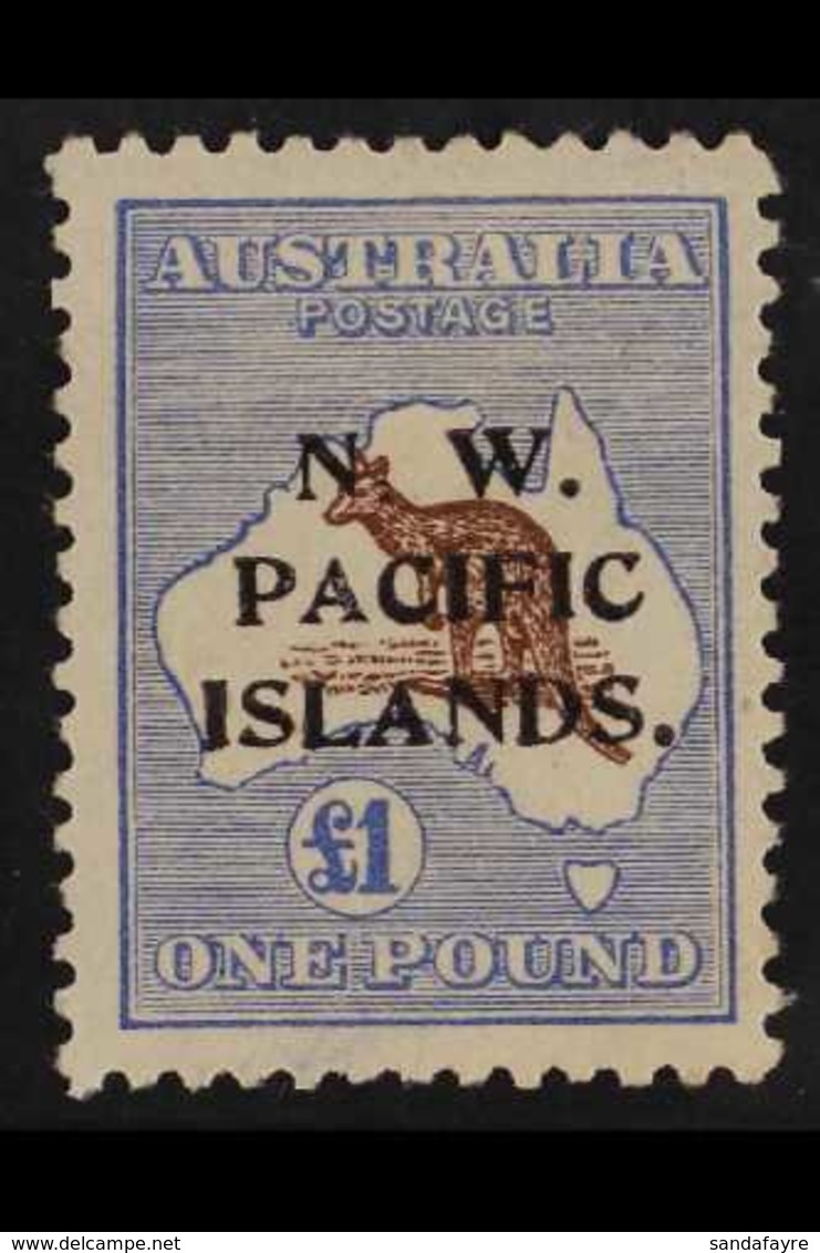 1915-16 £1 Chocolate And Dull Blue 'Roo, SG 99, Fine Fresh Mint. For More Images, Please Visit Http://www.sandafayre.com - Papua Nuova Guinea